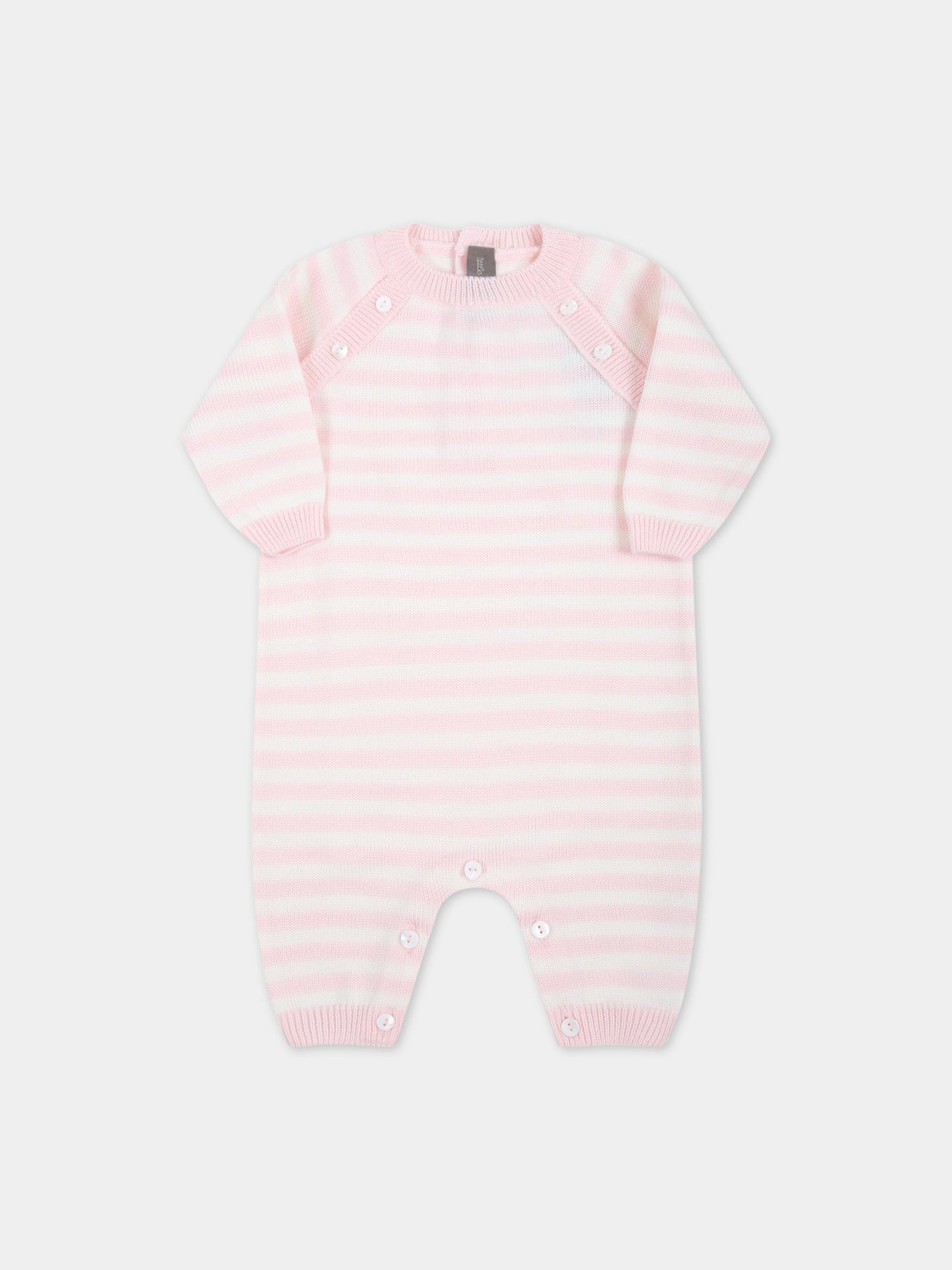 Tutina multicolor per neonata,Little Bear,3101 ROSA/LATTE