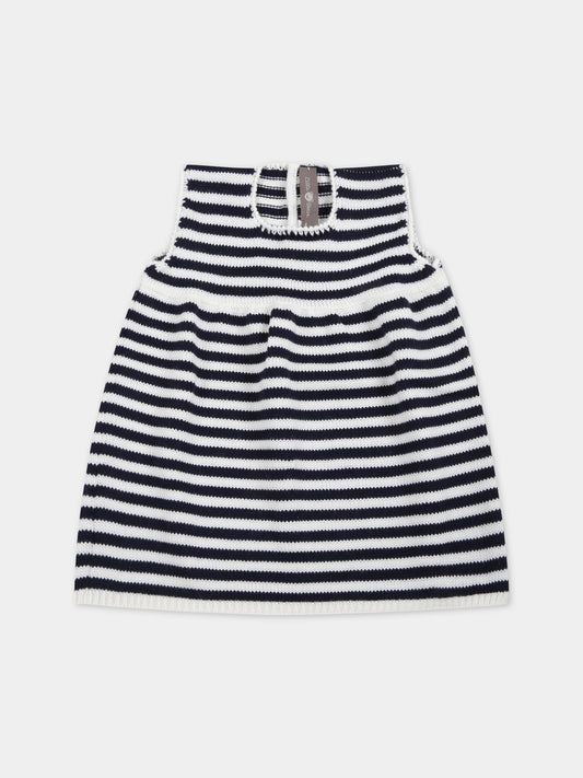 Vestito multicolor per neonata,Little Bear,3023 LATTE/BLU