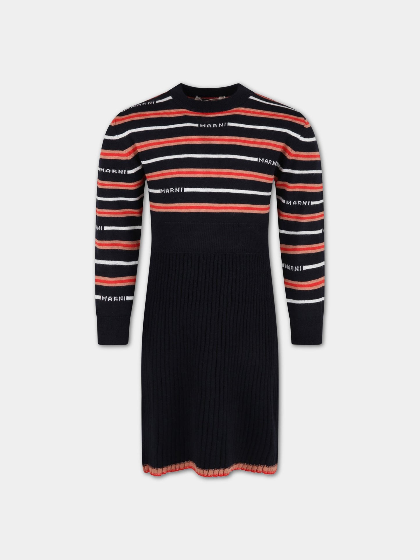 Vestito multicolor per bambina con loghi,Marni Kids,M00198 M00JW 0M803