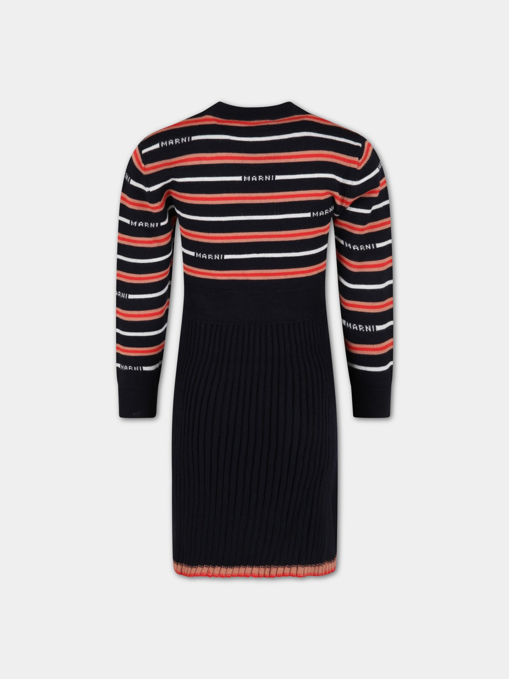 Vestito multicolor per bambina con loghi,Marni Kids,M00198 M00JW 0M803