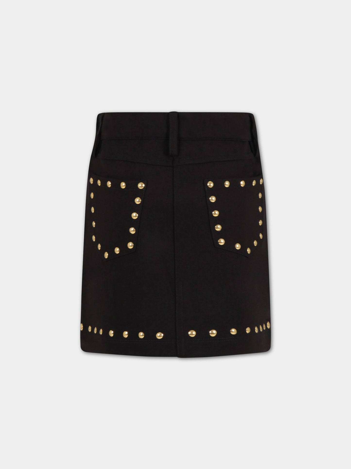 Gonna nera per bambina con logo,Moschino Kids,HDJ023 LJA02 60100