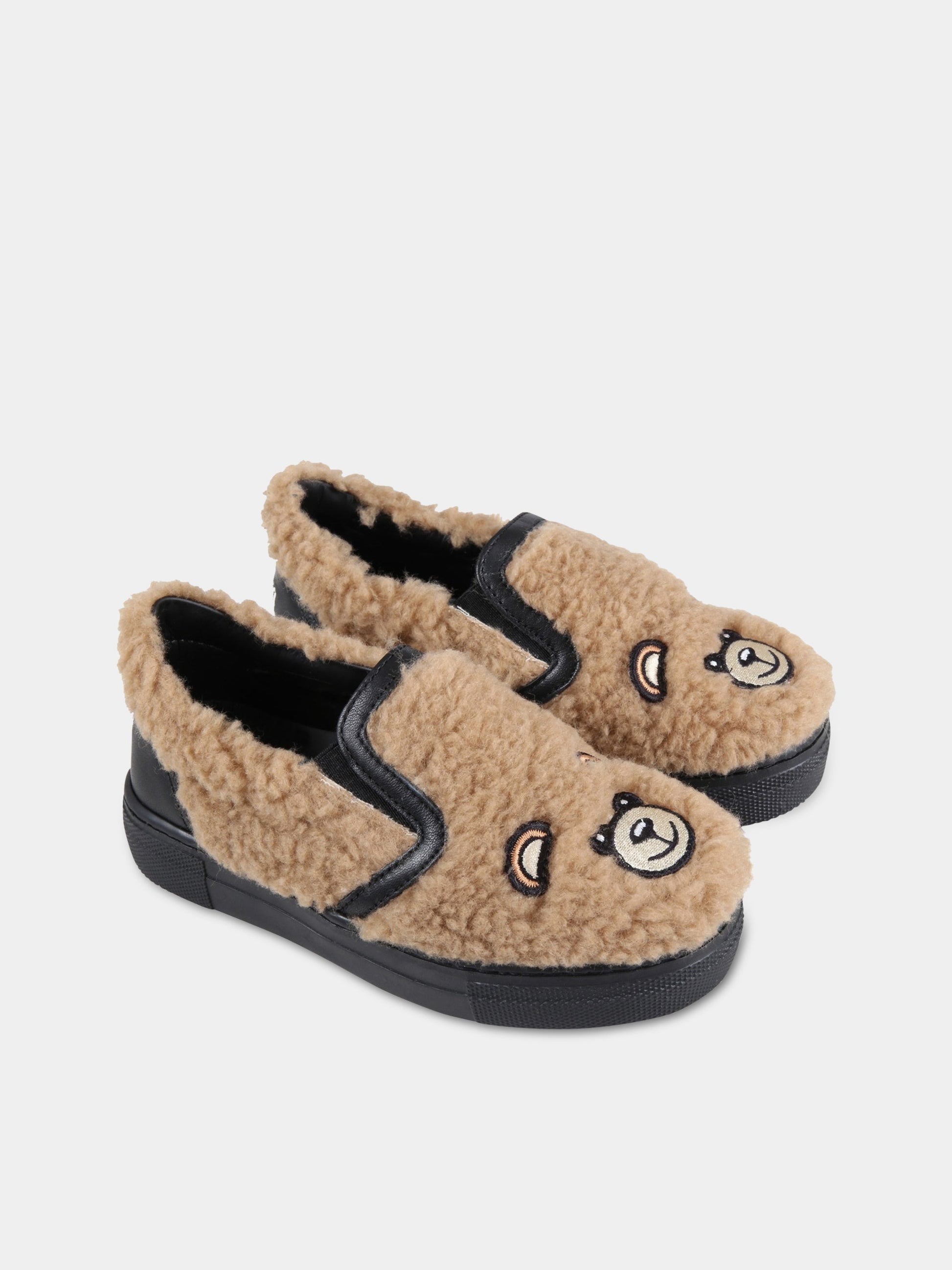 Slip on multicolor per bambini,Moschino Kids,68760 MARRONE