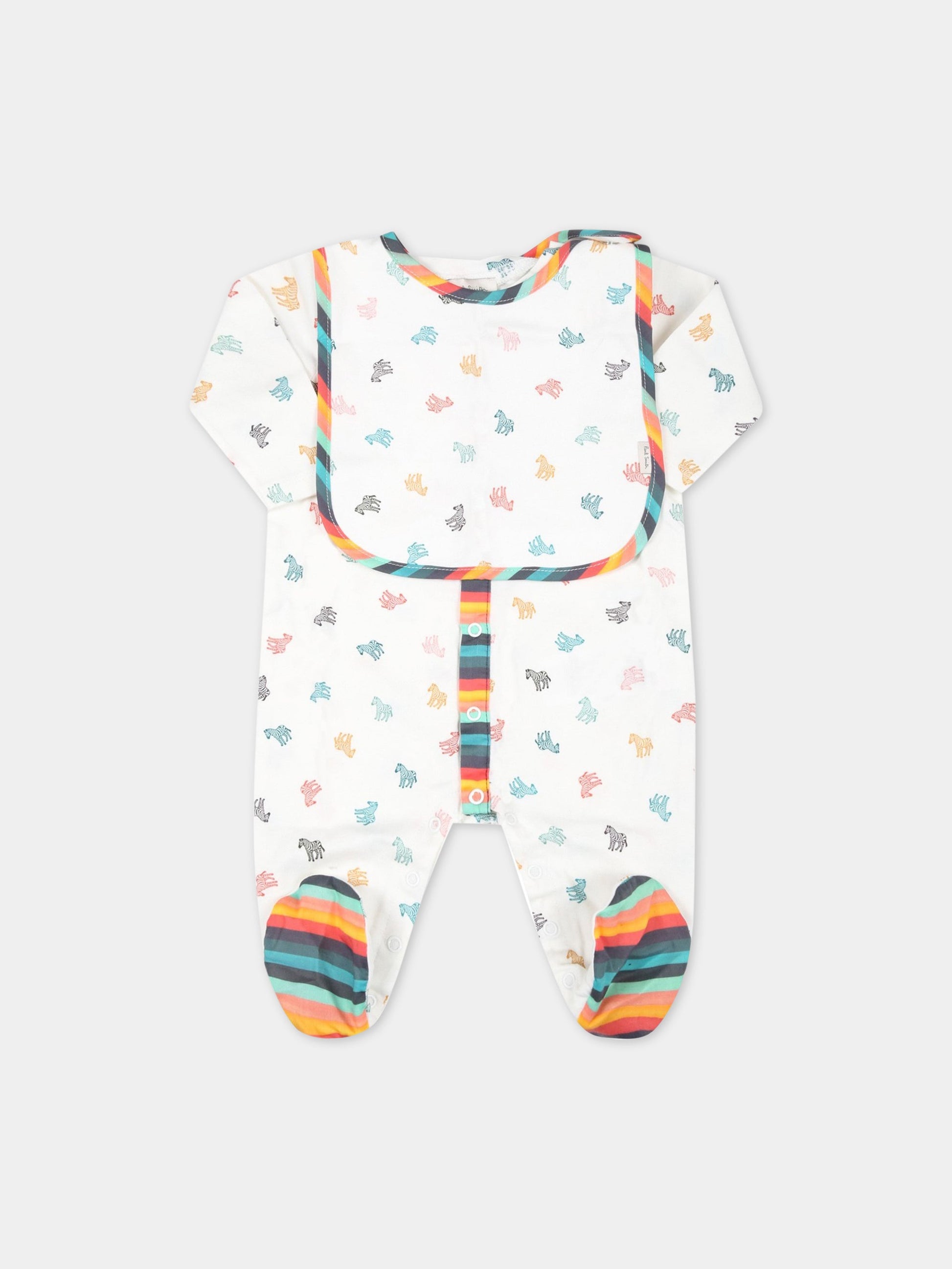 Set bianco per neonato con zebre,Paul Smith Junior,P00012 10P