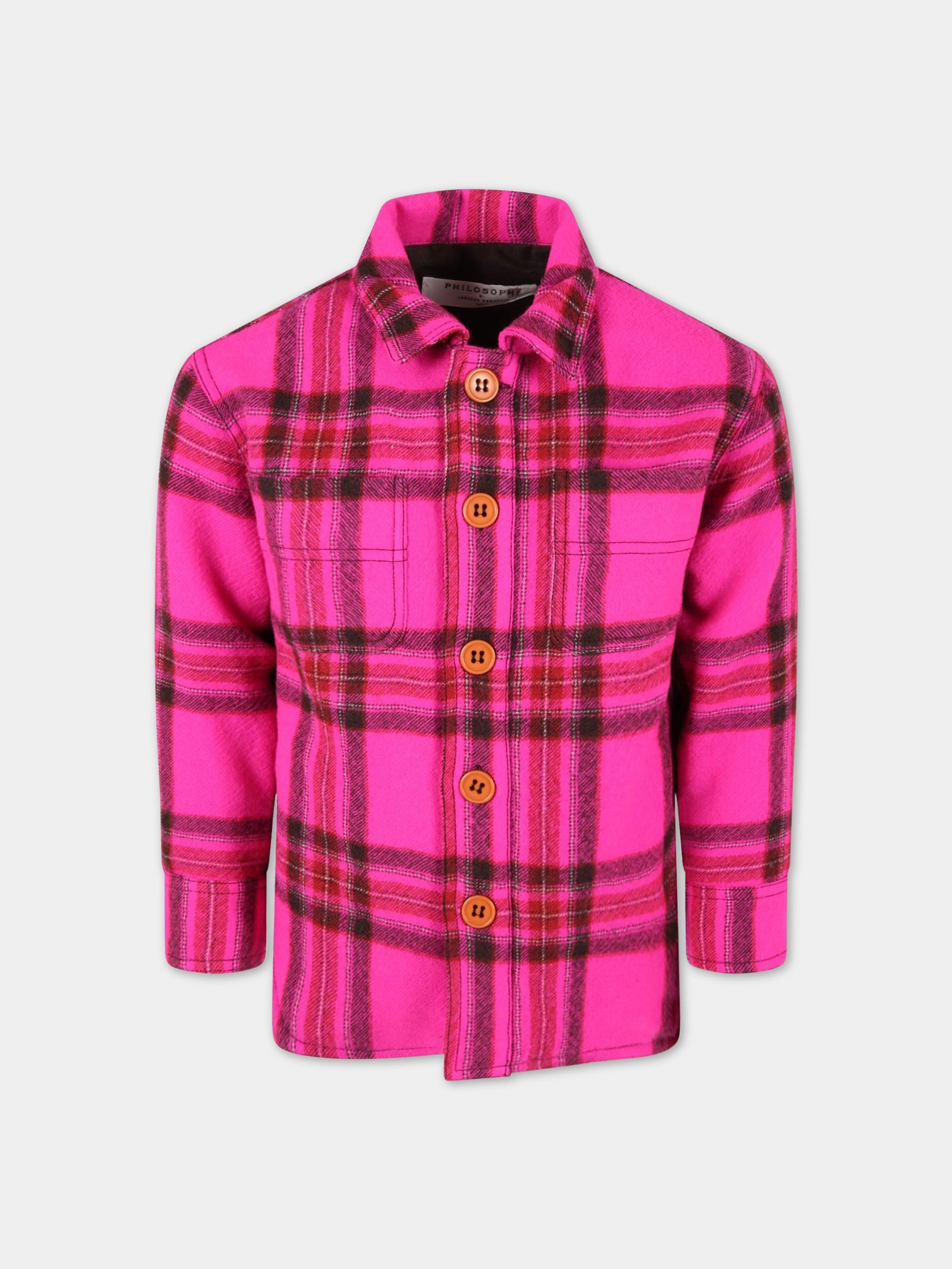 Camicia multicolor per bambina con checks,Philosophy,PJGC19 LA74 YPUNI C000