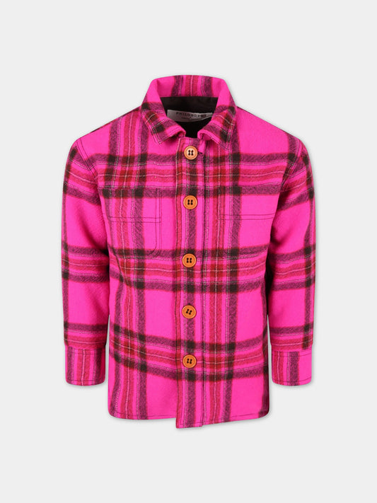 Camicia multicolor per bambina con checks,Philosophy,PJGC19 LA74 YPUNI C000