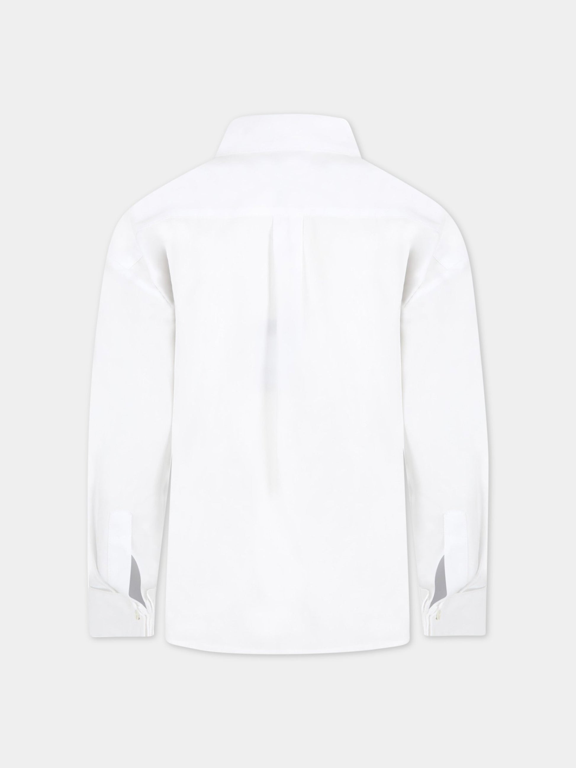 Camicia bianca per bambina con logo,Philosophy,PJCA92 CA01 YPUNI2