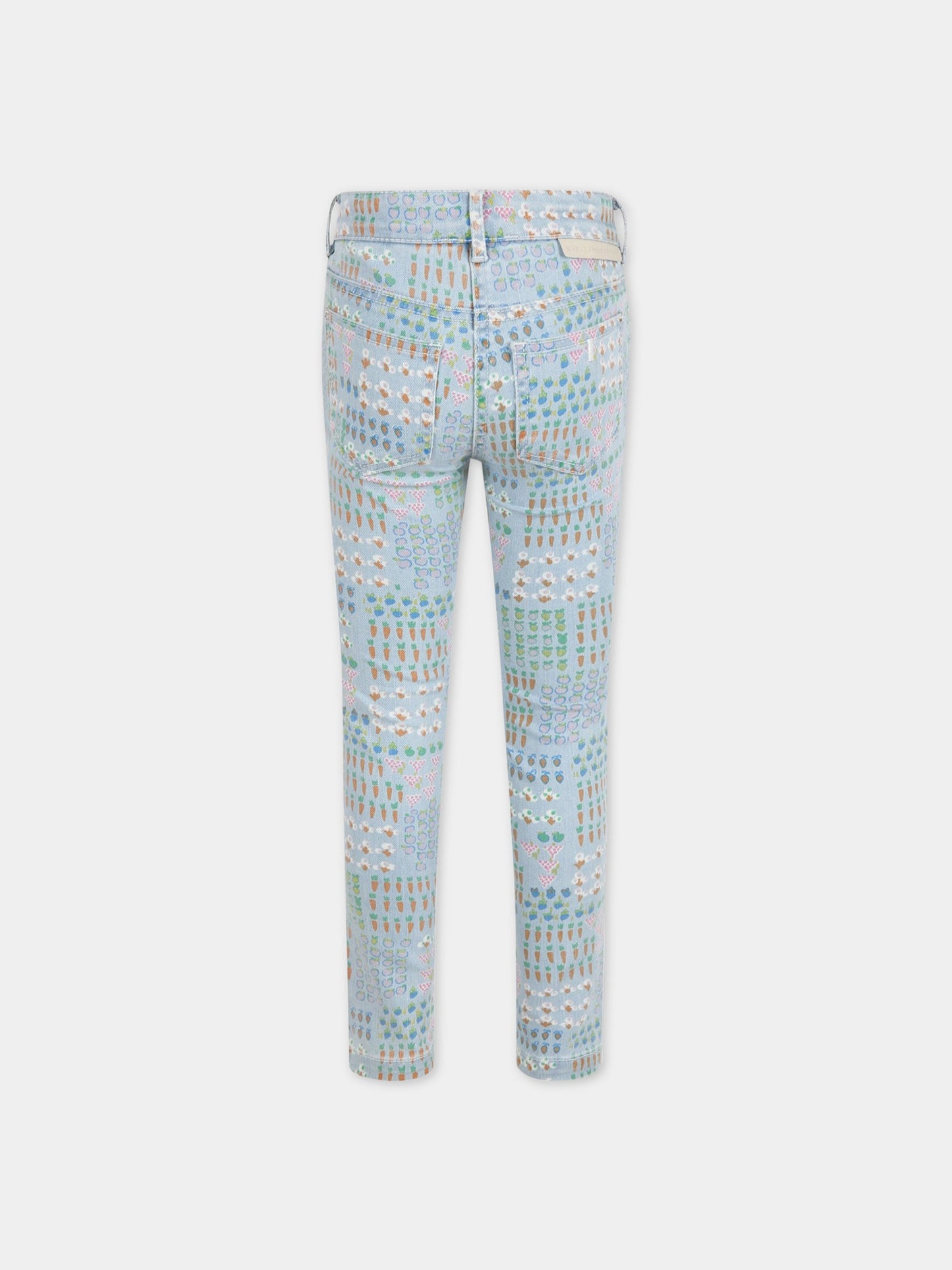 Jeans celesti denim per bambina con disegni colorati,Stella Mccartney Kids,603298 SRK23 G409