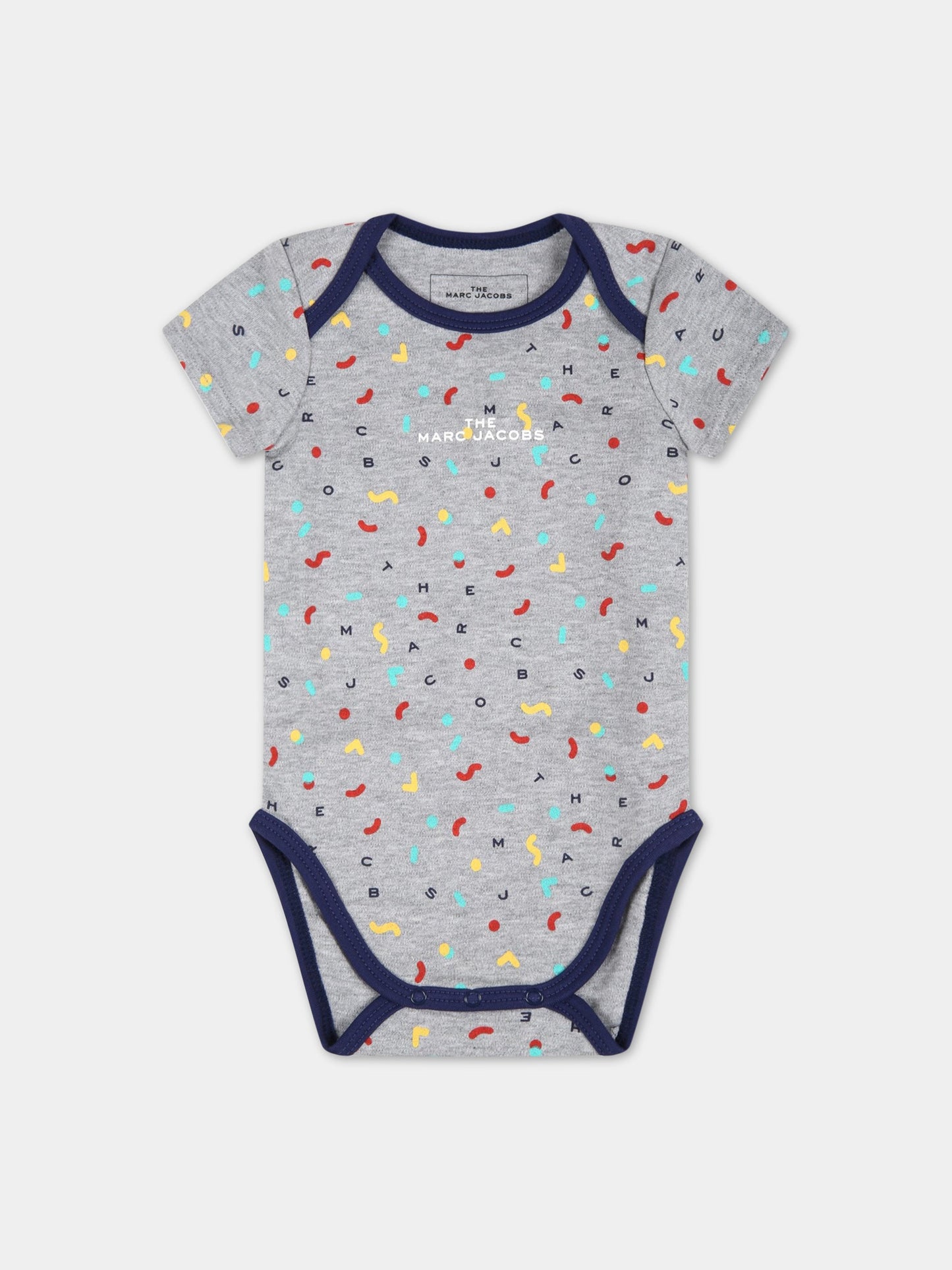 Set multicolor per neonato con logo,Little Marc Jacobs,W98134 GRIGIO AZZURRO