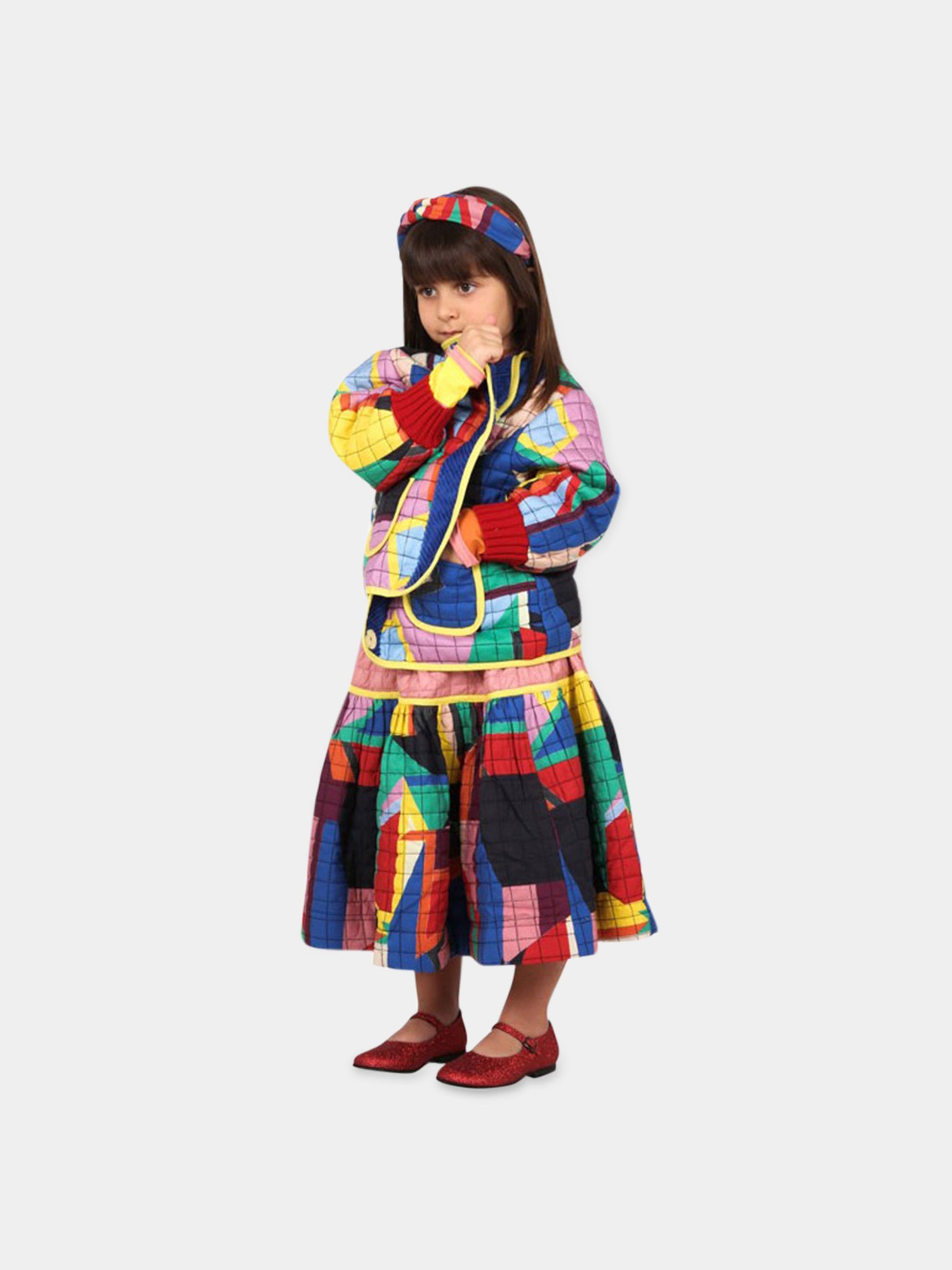 Vestito multicolor per bambina,Tia Cibani,FW21 KG DR203S WO30