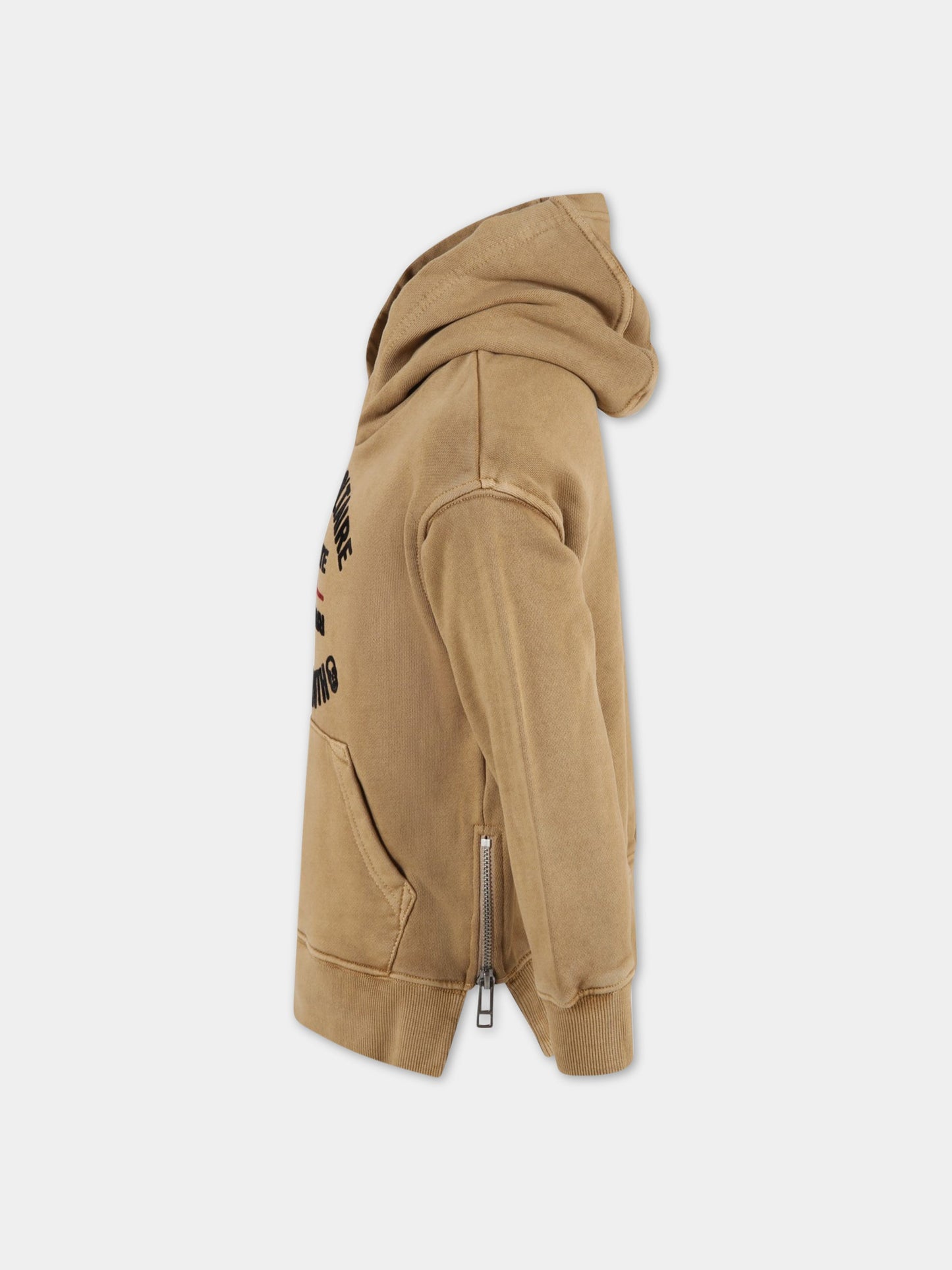 Felpa beige per bambini con logo,Zadig & Voltaire Kids,X25275 260