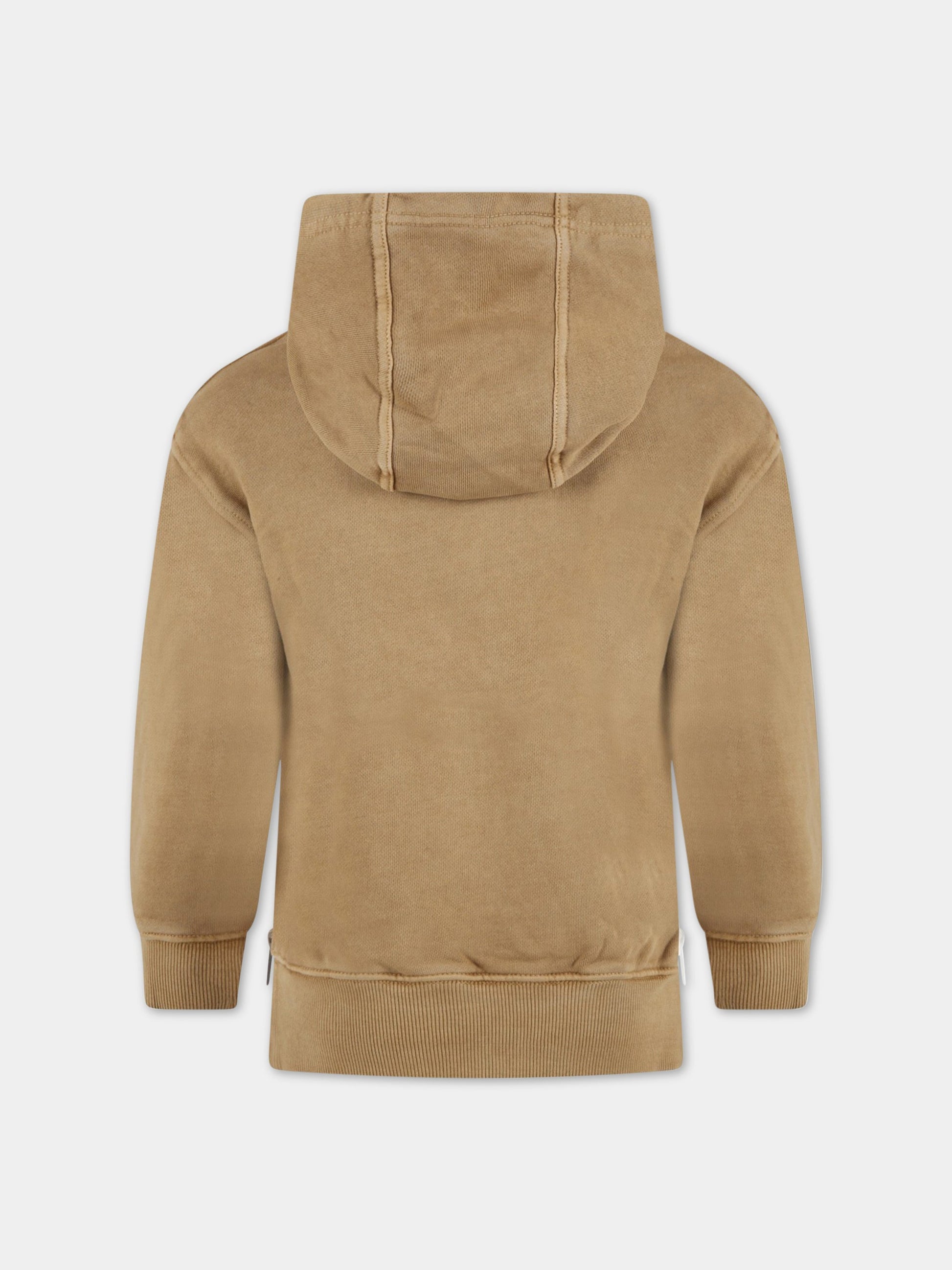 Felpa beige per bambini con logo,Zadig & Voltaire Kids,X25275 260