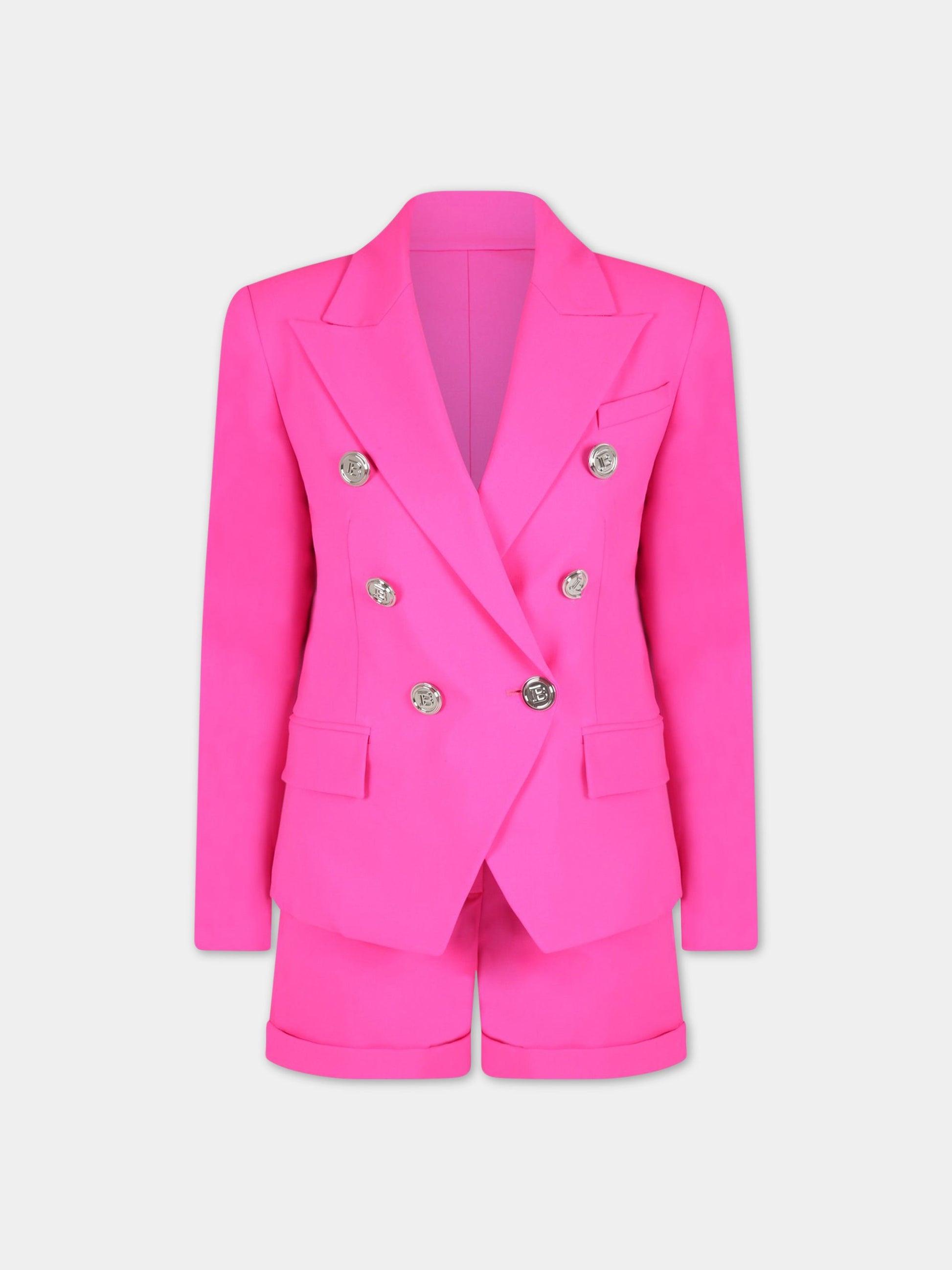 Short fucsia per bambina,Balmain Kids,6Q6089 I0023 514