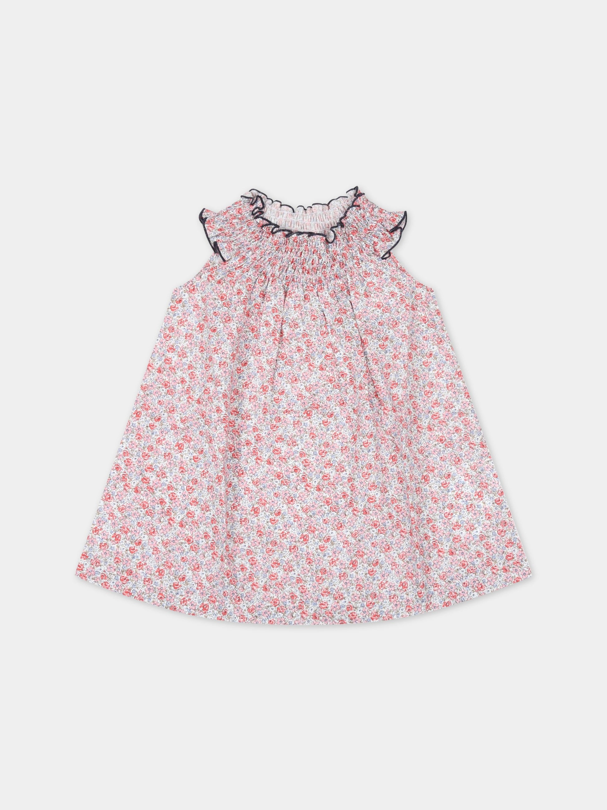 Vestito multicolor per neonata con fiori,Le Petit Coco,LCGAB014 CF504 XL001 D002