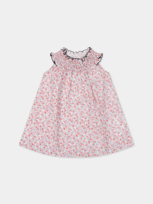 Vestito multicolor per neonata con fiori,Le Petit Coco,LCGAB014 CF504 XL001 D002