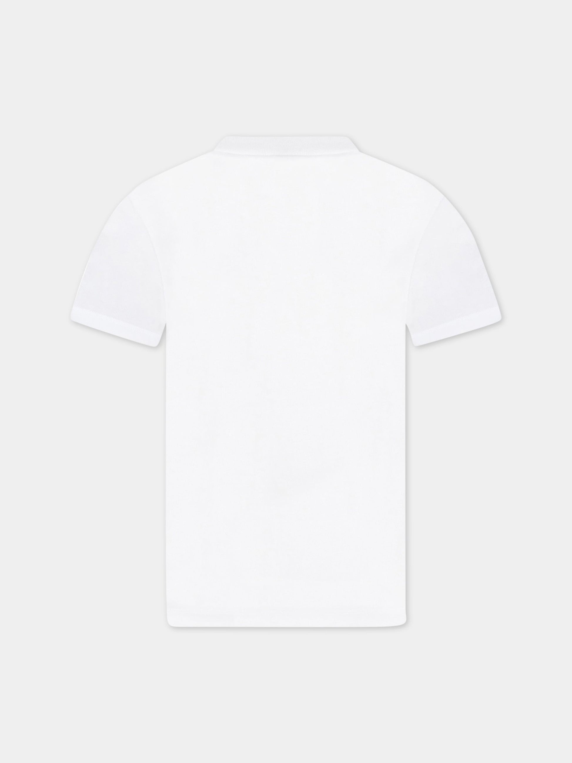 T-shirt bianca per bambina con cuore rosso e swaroski,N°21 Kids,N214E6 N0080 0N100