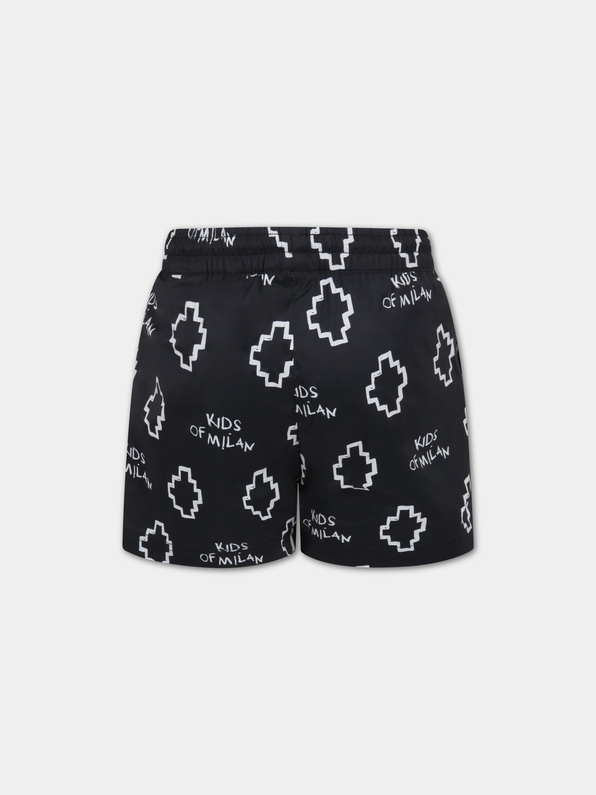 Short mare nero per bambino con croci,Marcelo Burlon Kids,CBFA002S22FAB001 1001