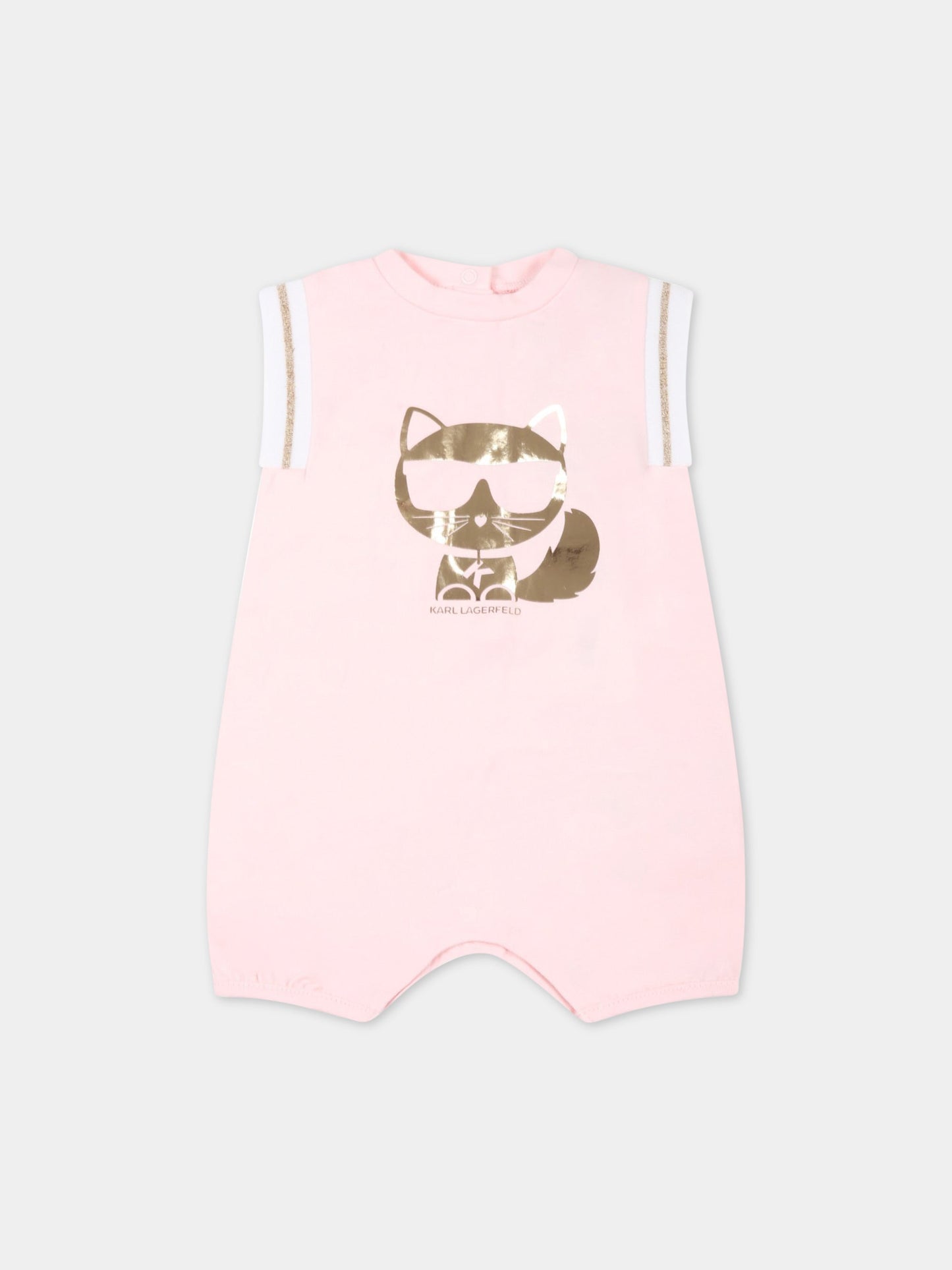 Pagliaccetto rosa per neonata con Choupette,Karl Lagerfeld Kids,Z94061 44L