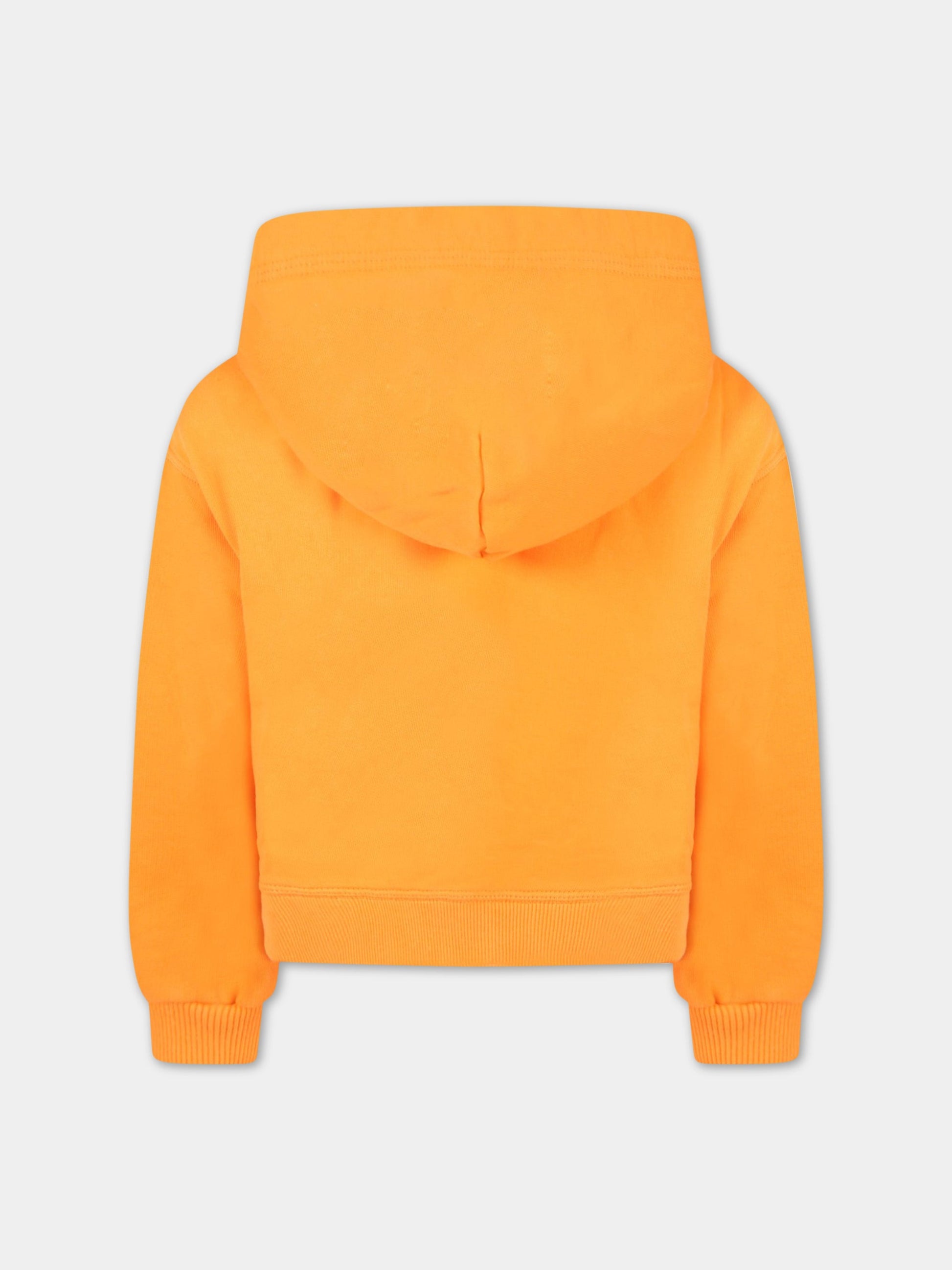 Felpa arancione per bambina con logo nero,Mm6 Maison Margiela,M60151 MM006 M6201