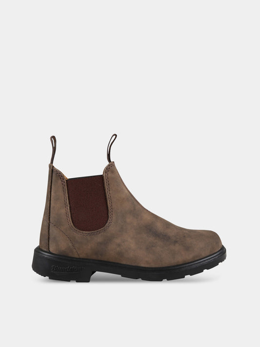 Stivali marroni per bambino con logo beige,Blundstone,212/222-565 BC