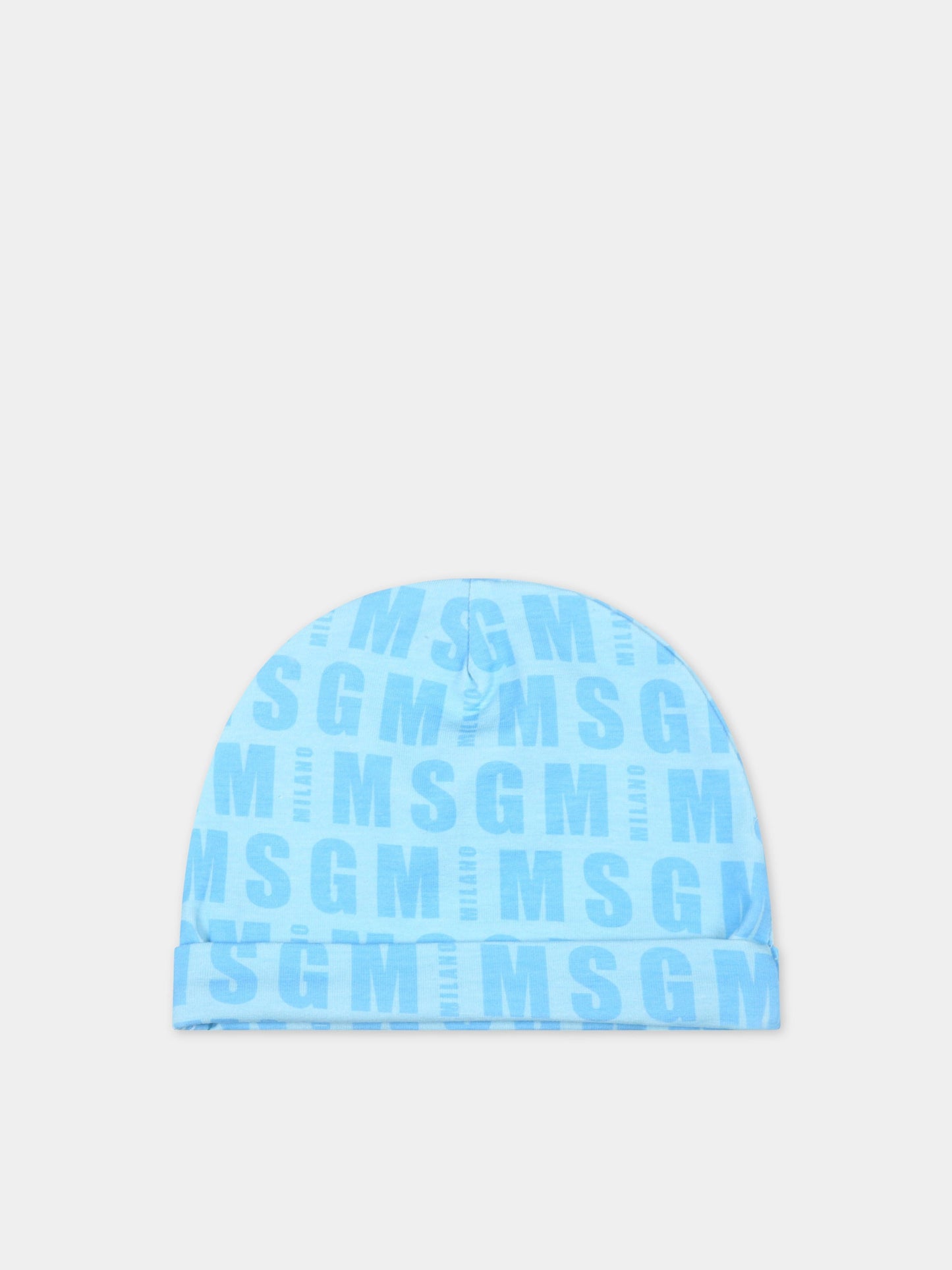 Set celeste per neonato con logo,Msgm Kids,MS029048 050