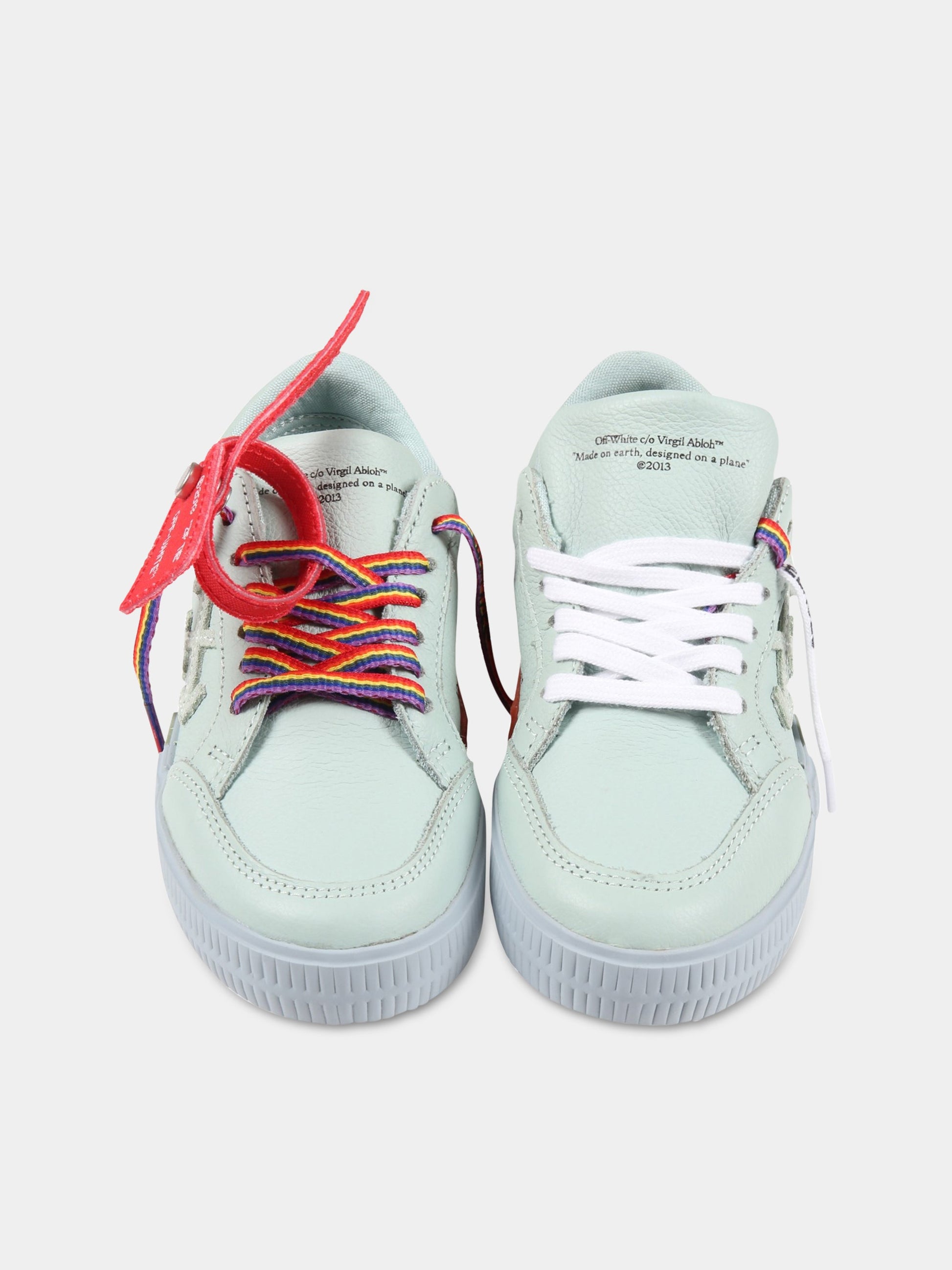 Sneakers verde-acqua per bambina con iconiche frecce,Off White,OGIA001S22LEA001 5559