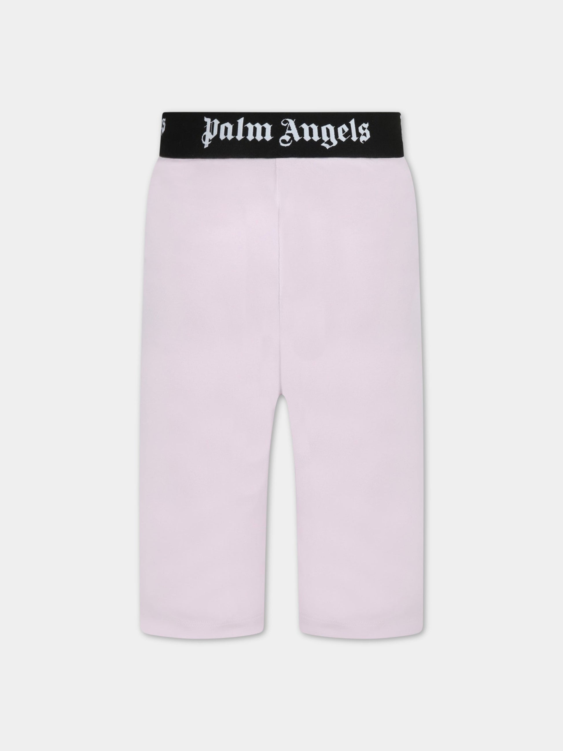 Short lilla per bambina con loghi,Palm Angels,PGCD002S22JER001 3610