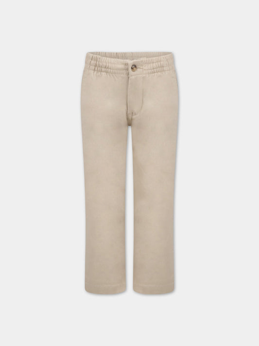 Pantalone beige per bambino con iconico cavallino,Ralph Lauren Kids,855803001