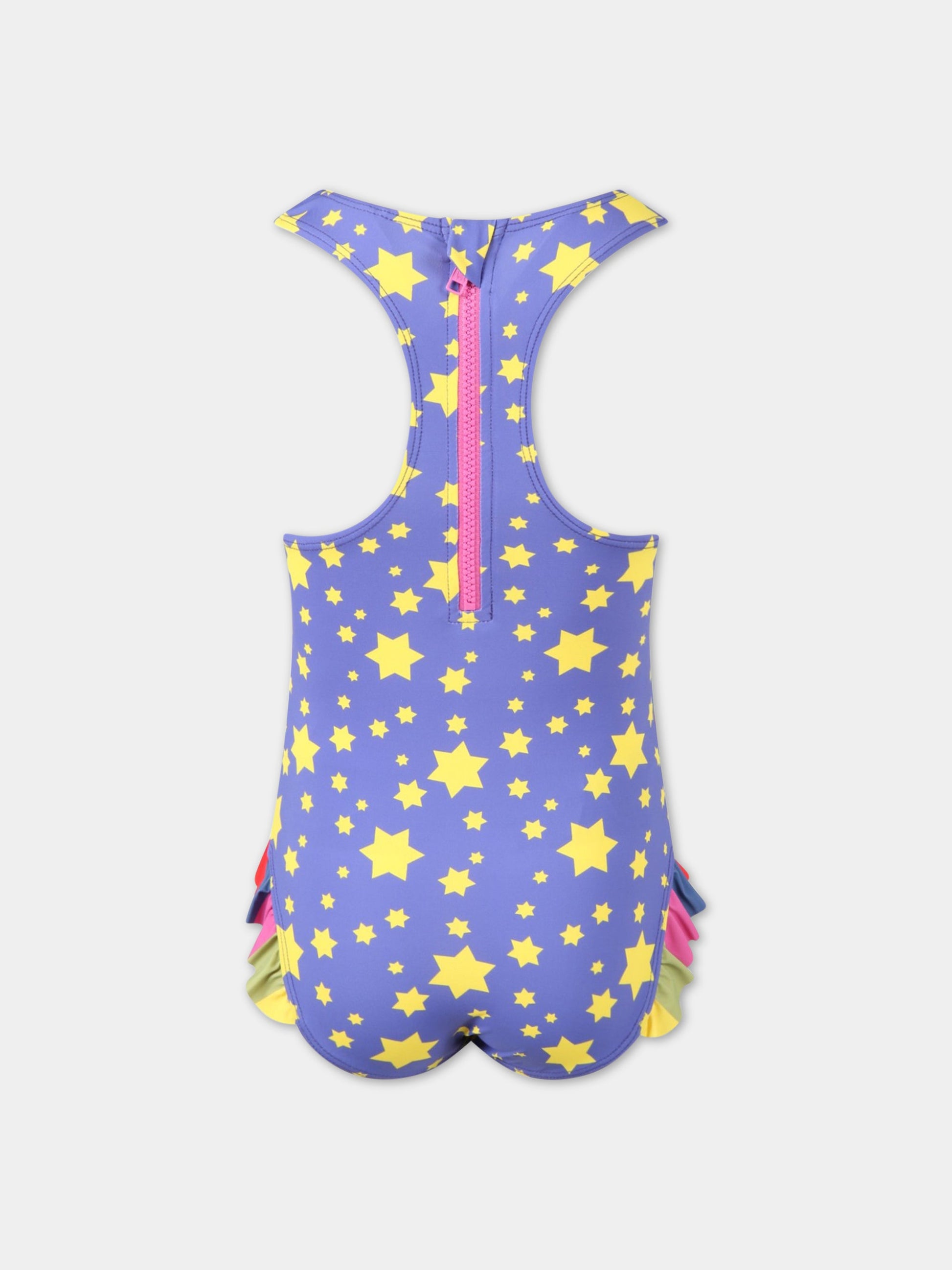 Costume multicolor da bagno intero per bambina con stampa psichedelica,Stella Mccartney Kids,8QCBC9 Z0639 999MC