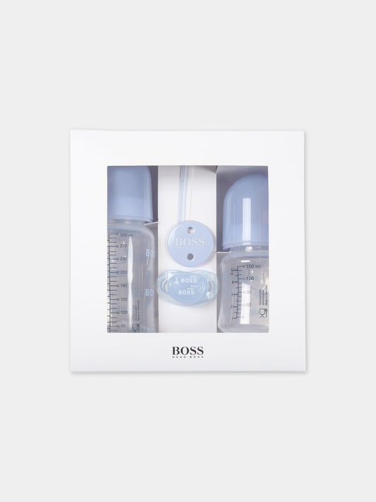 Set celeste per neonato con logo,Hugo Boss,J9K135 771