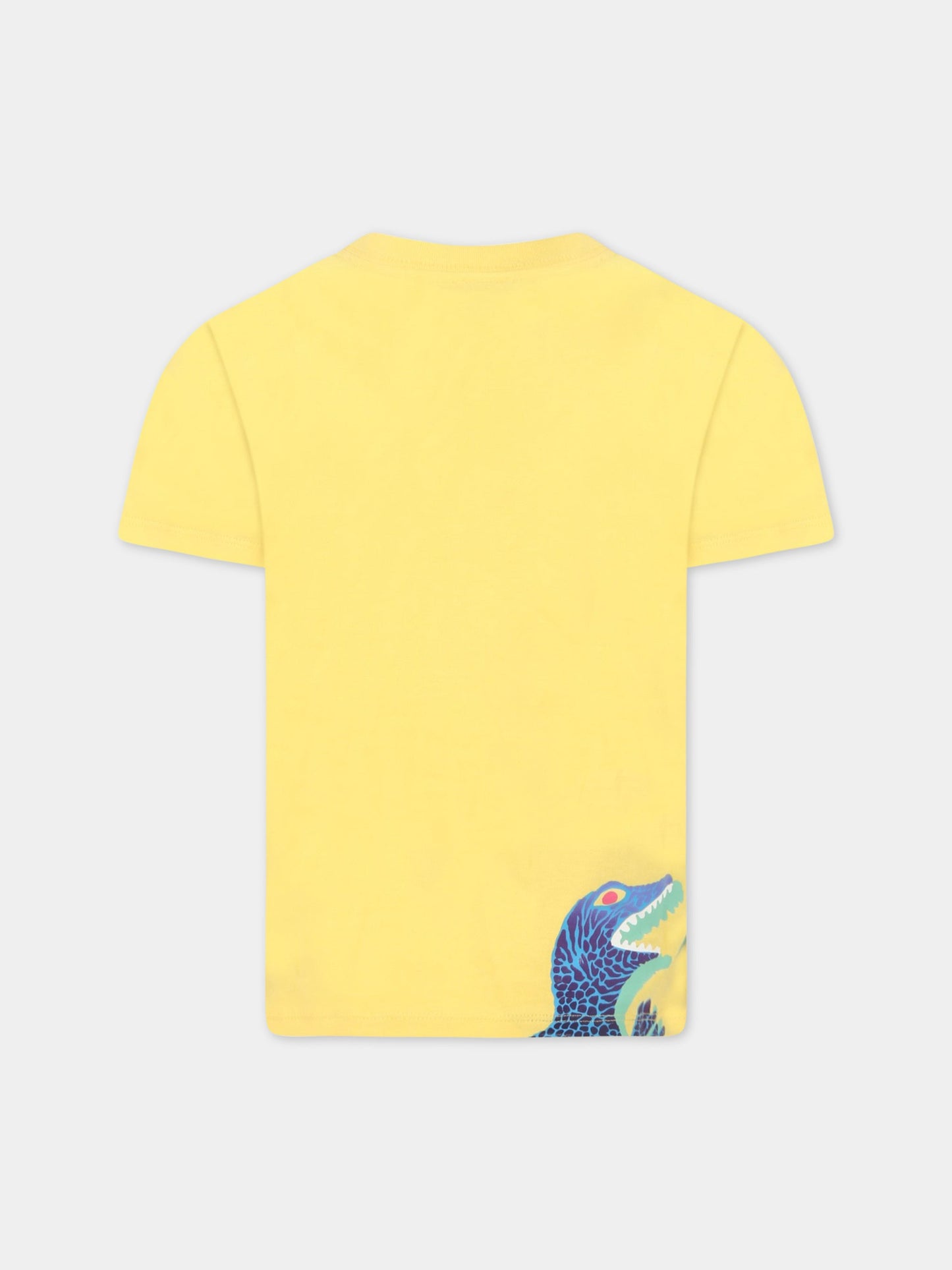 T-shirt gialla per bambino con dinosauro,Paul Smith Junior,P25106 582