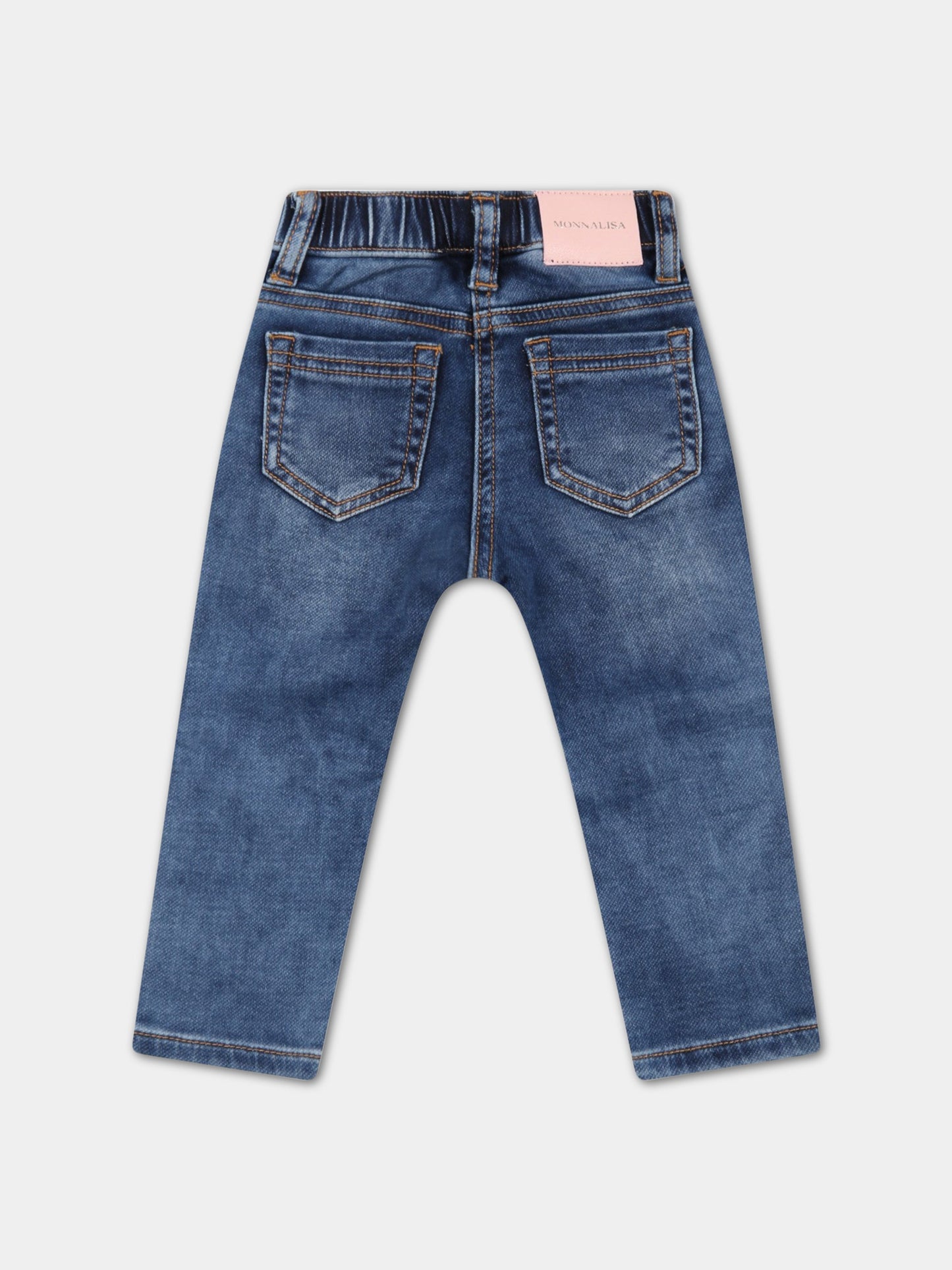 Jeans blu per neonata con Aristogatti,Monnalisa,390404 0030 0055