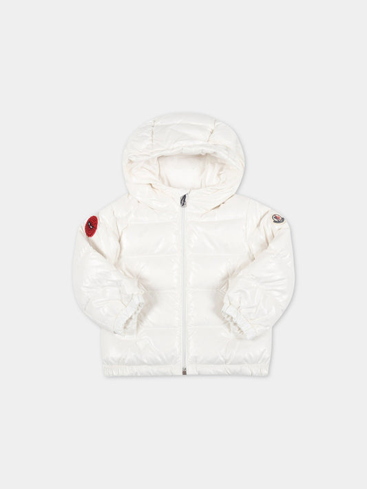 Piumino ''Narzin'' bianco per neonato con Spiderman,Moncler Kids,951 1A00008 68950 031