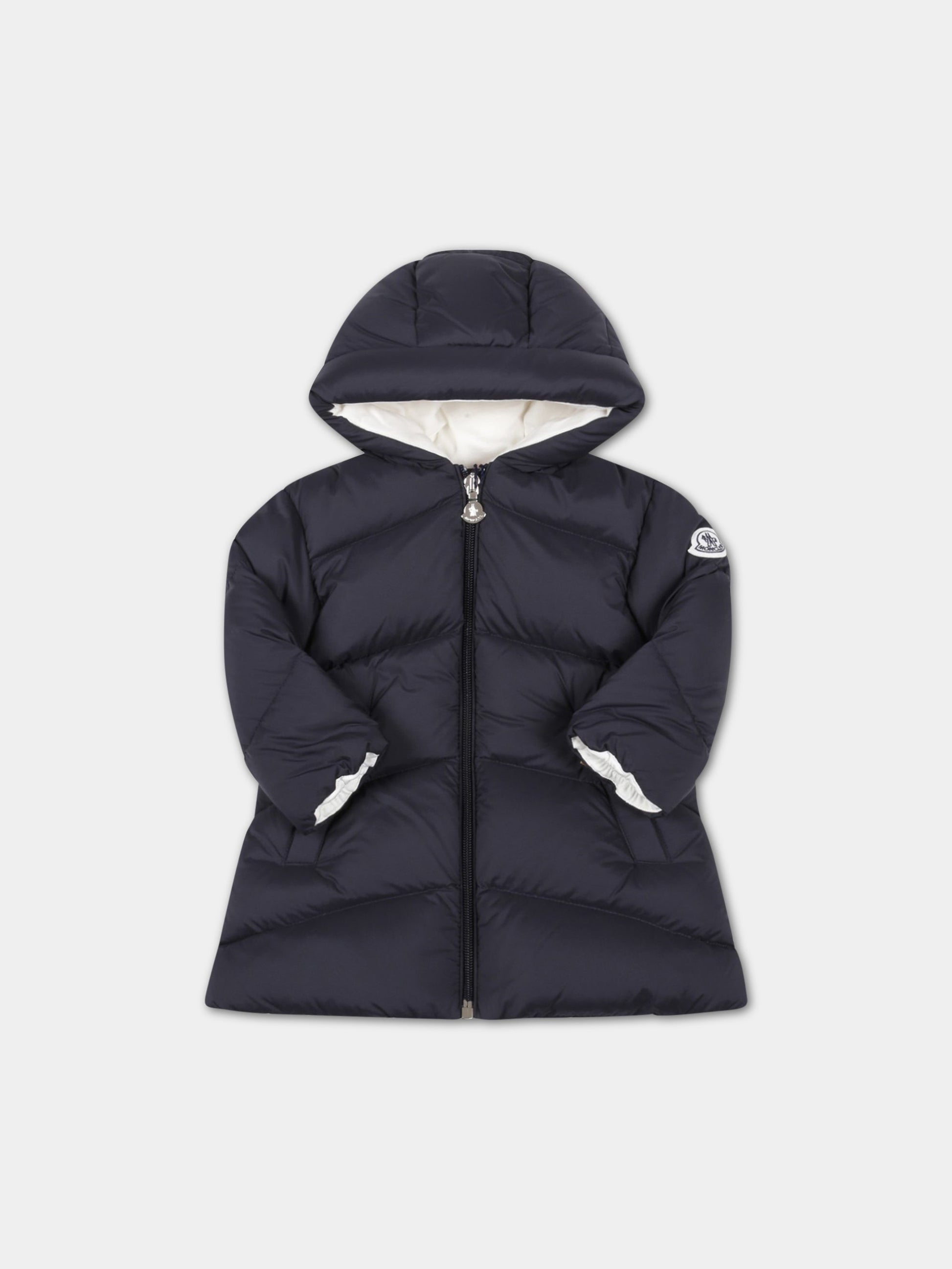 Piumino  Pesha  blu per neonato con patch logato,Moncler Kids,951 1C00007 5333 778