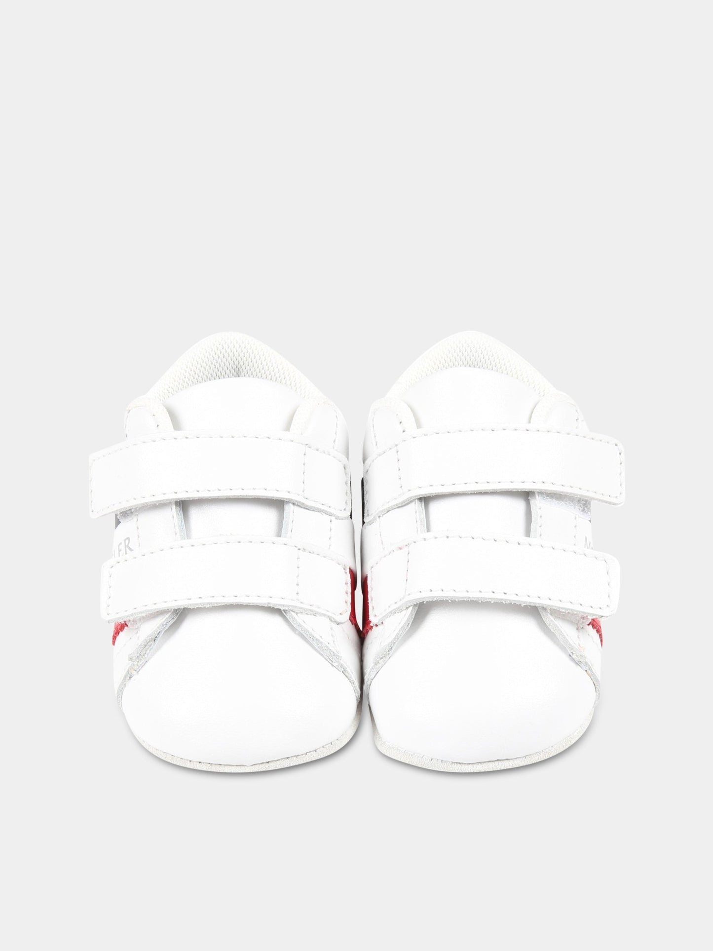 Sneakers bianche per neonato con logo,Moncler Kids,951 4M00010 01AD1 002