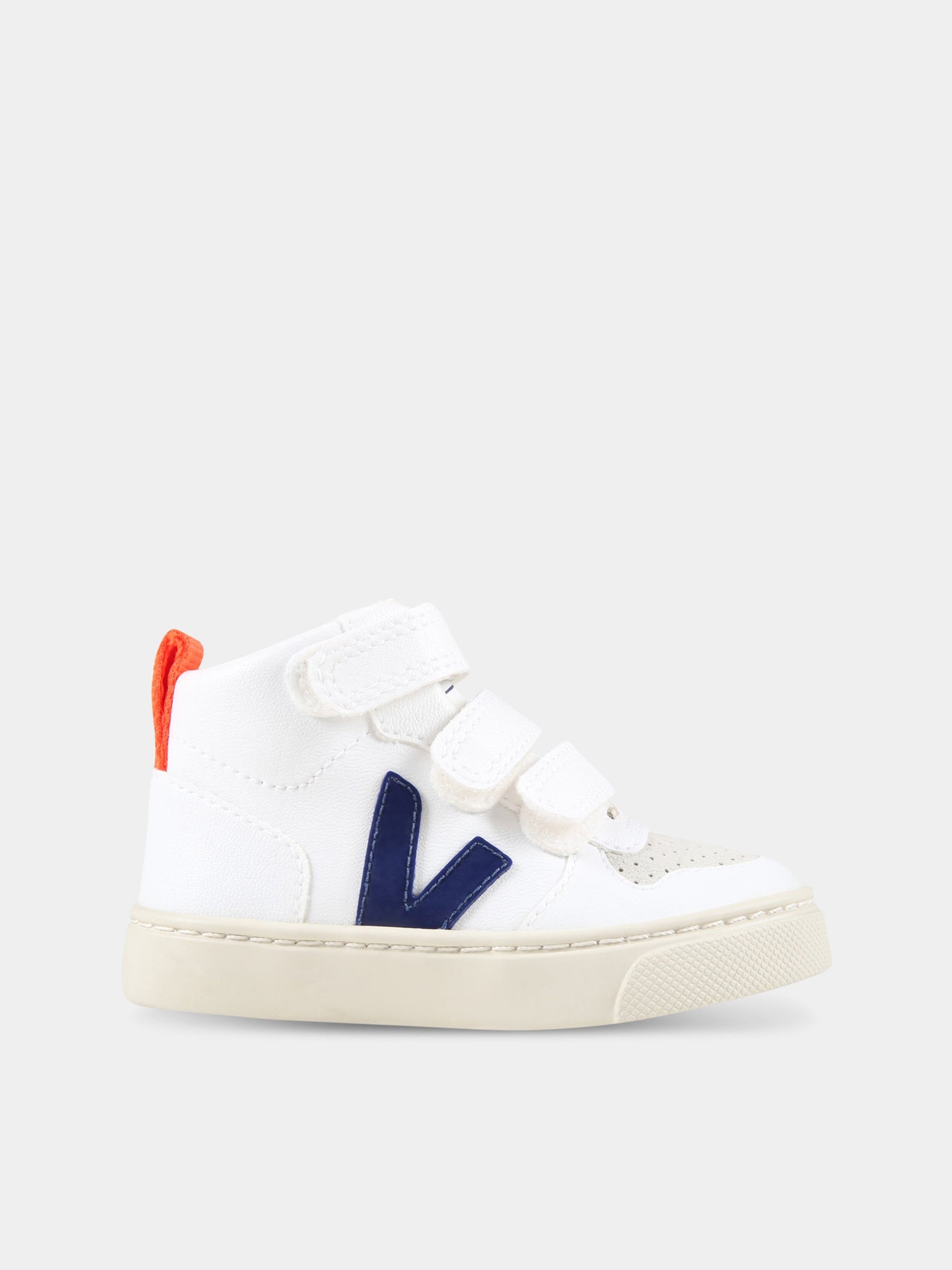 Sneakers bianche per bambini con logo blu,Veja,DV0712567C