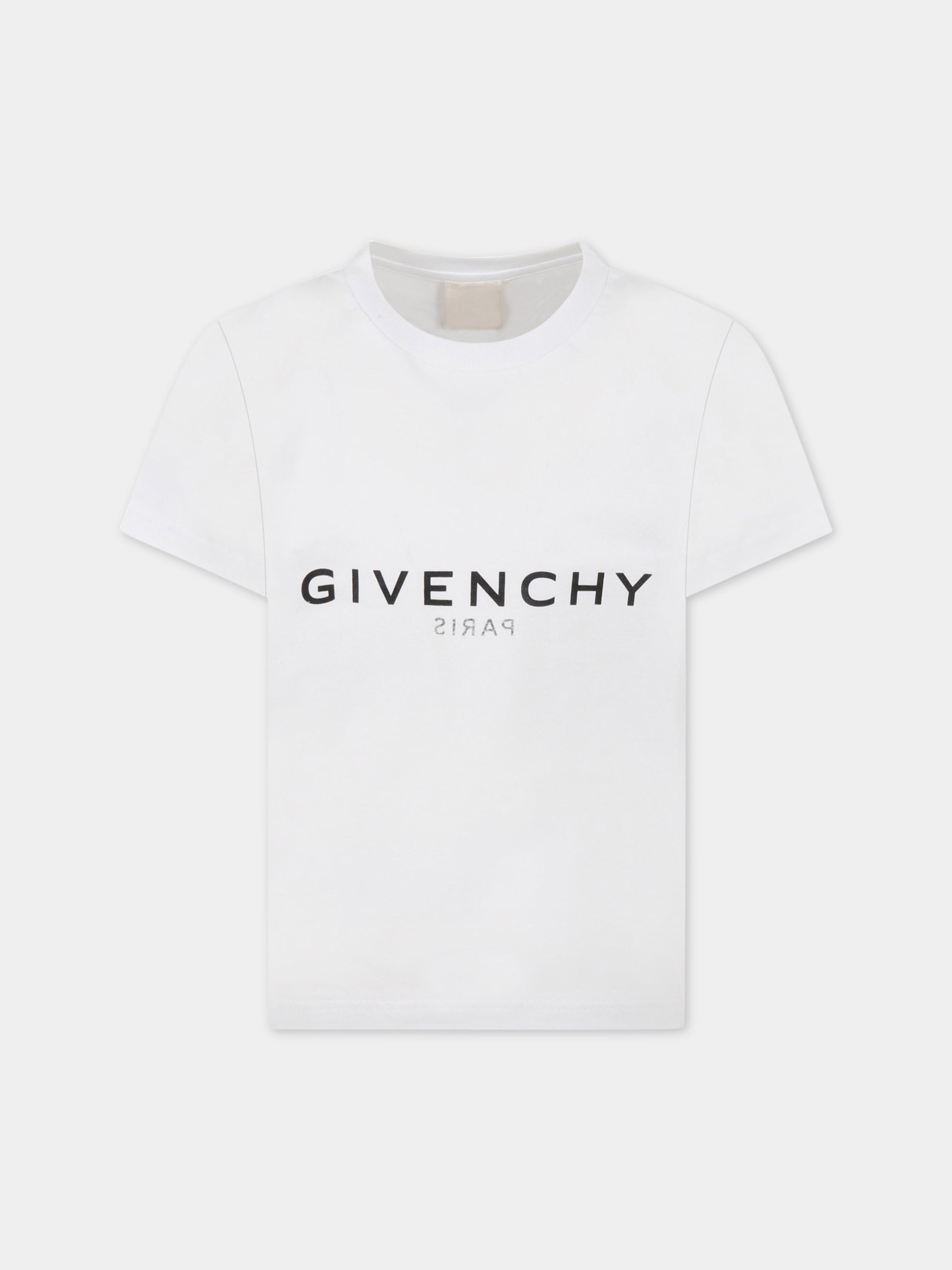 T-shirt bianca per bambini con logo,Givenchy Kids,H25370 10B