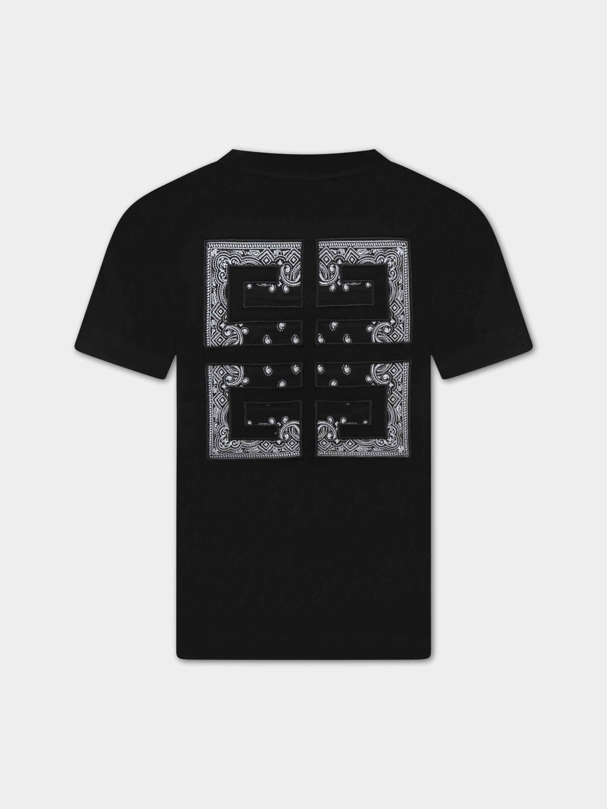 T-shirt nera per bambini con logo,Givenchy Kids,H25382 09B