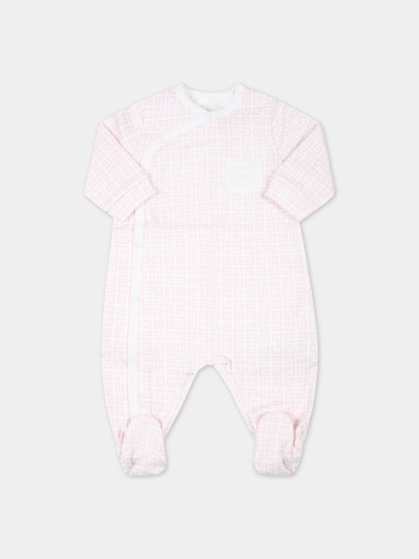 Tutina bianca per neonata con iconica G,Givenchy Kids,H97080 44Z