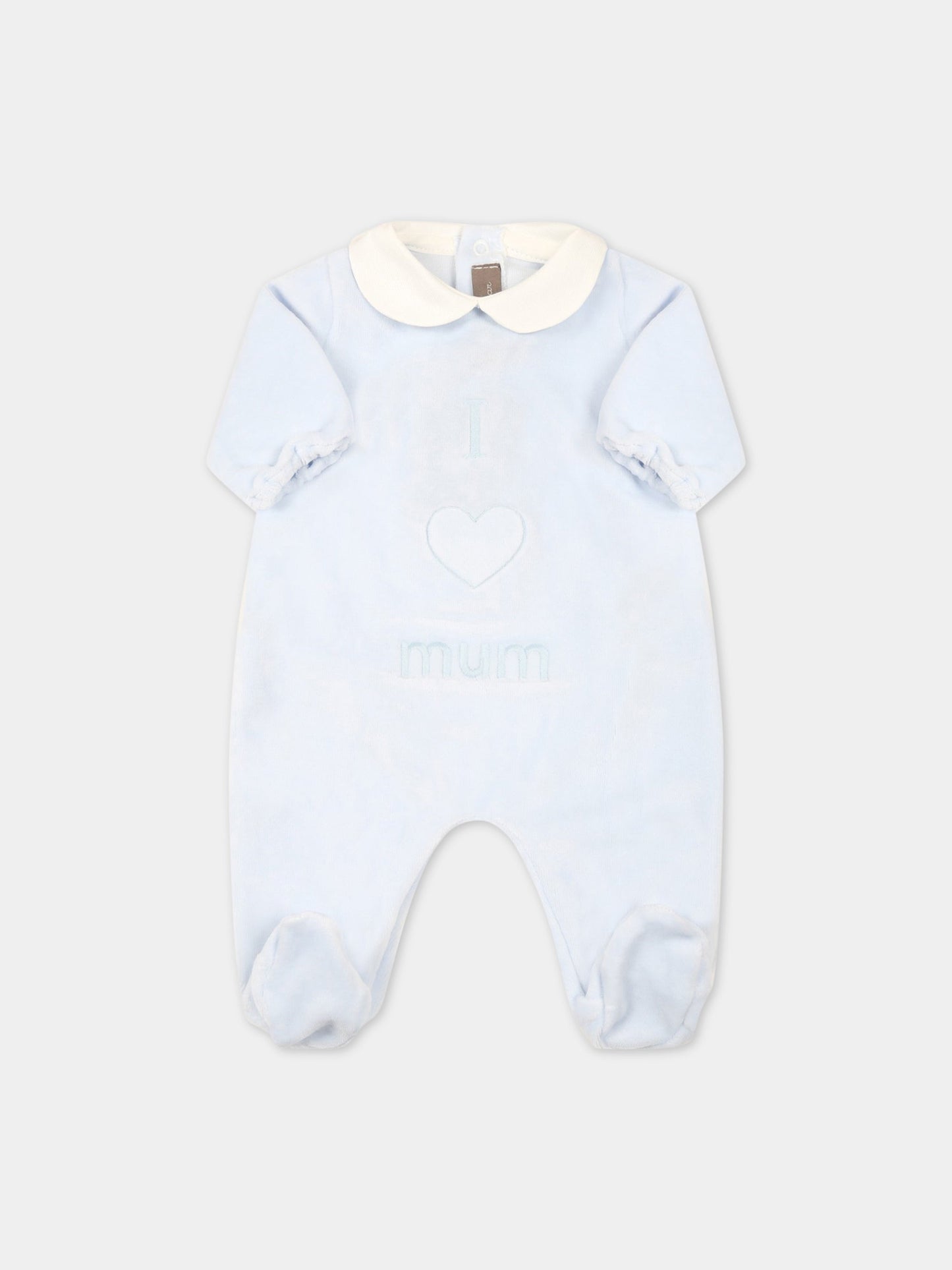 Tutina celeste per neonato con scritta,Little Bear,5044 CIELO