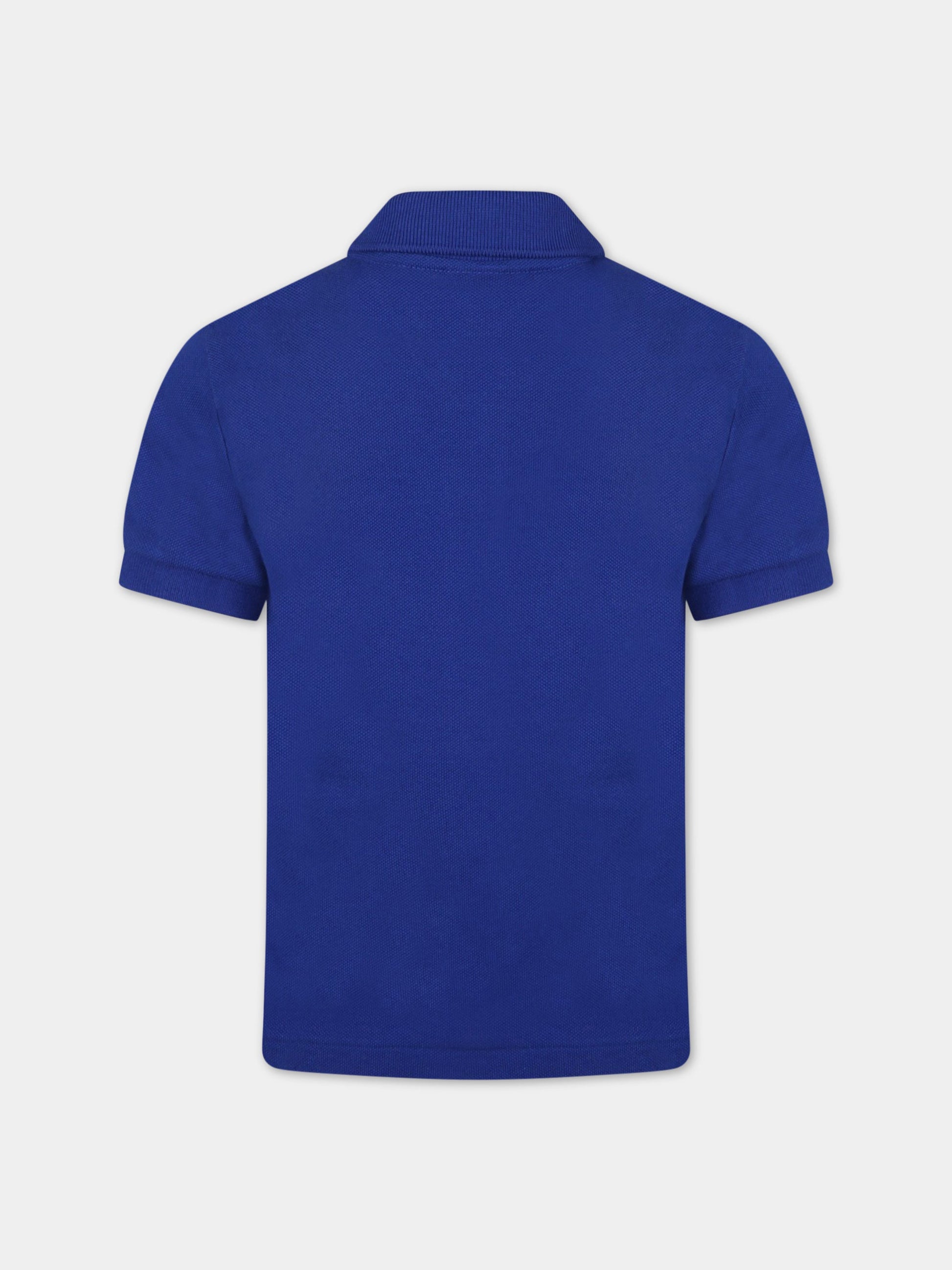 Polo blu per bambino con iconico coccodirlillo,Lacoste,PJ2909 00 BDM