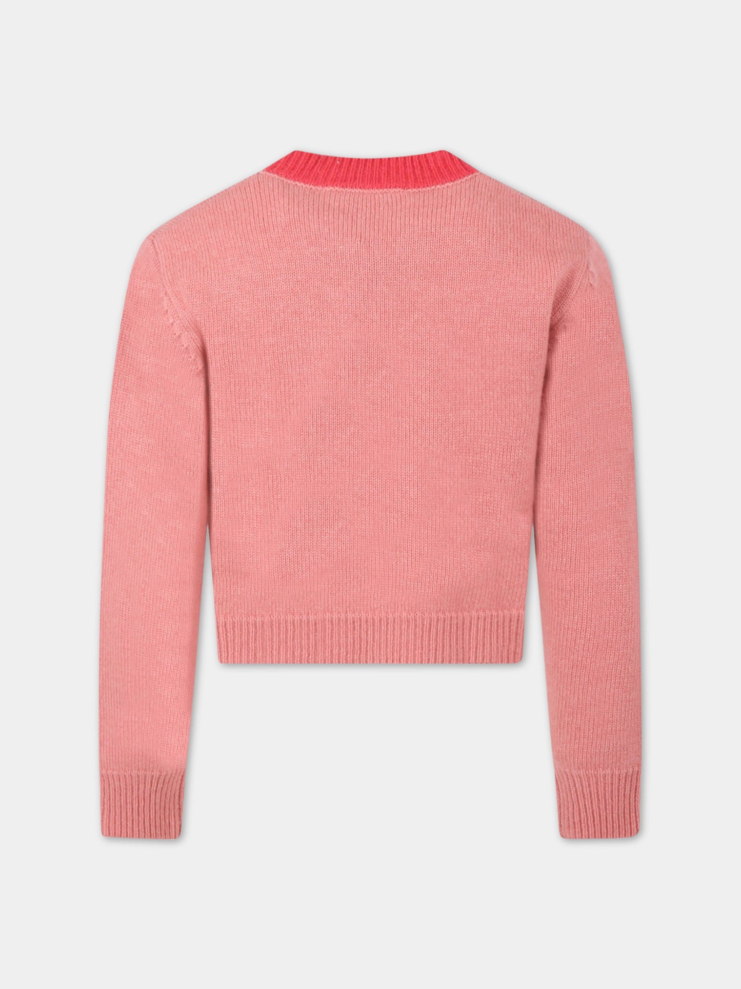 Maglione rosa per bambina con logo,Marni Kids,M00623 M00ML 0M329