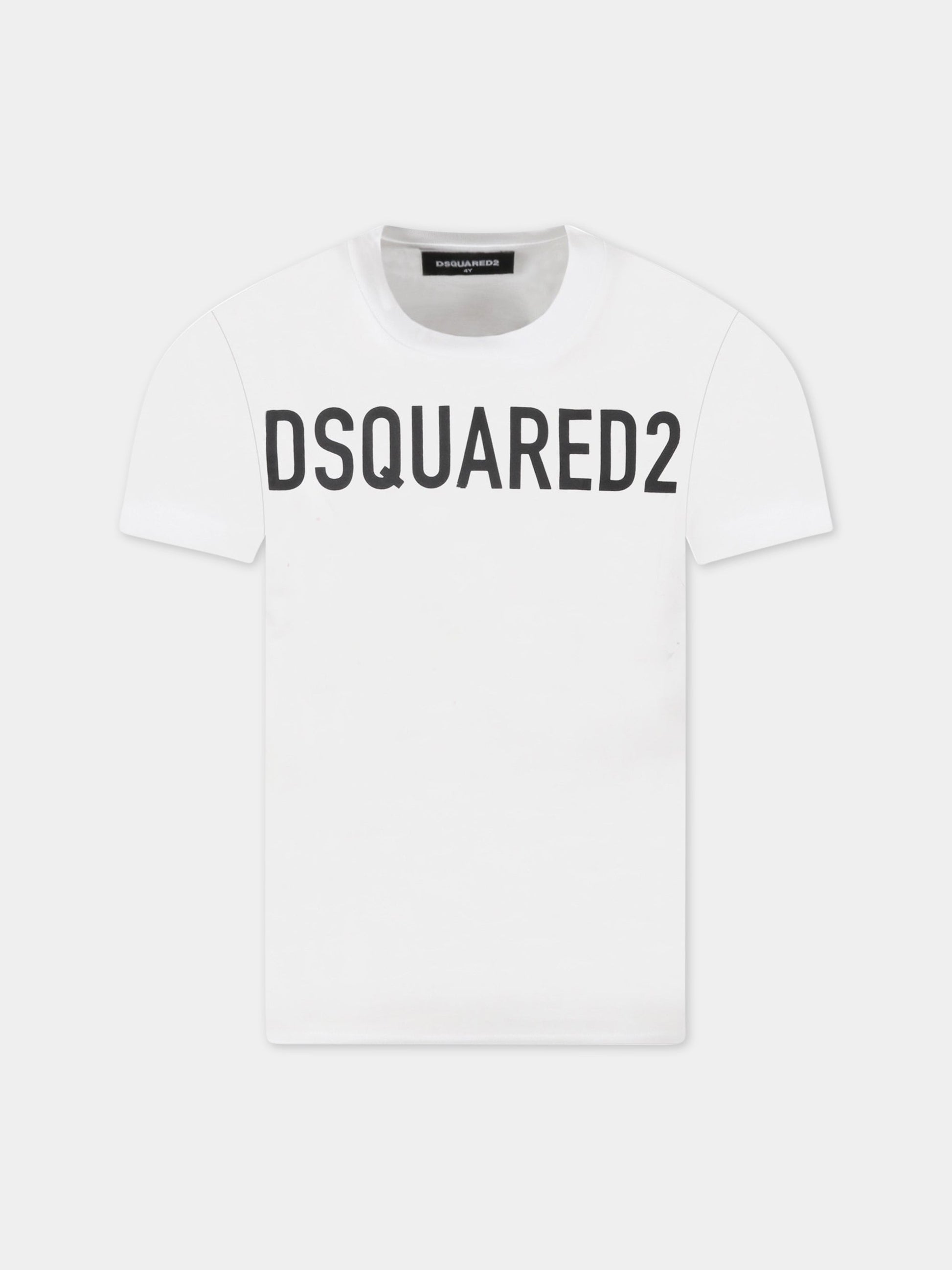 T-shirt bianca per bambini con logo,Dsquared2,DQ1328 D00MQ D2T857U DQ100