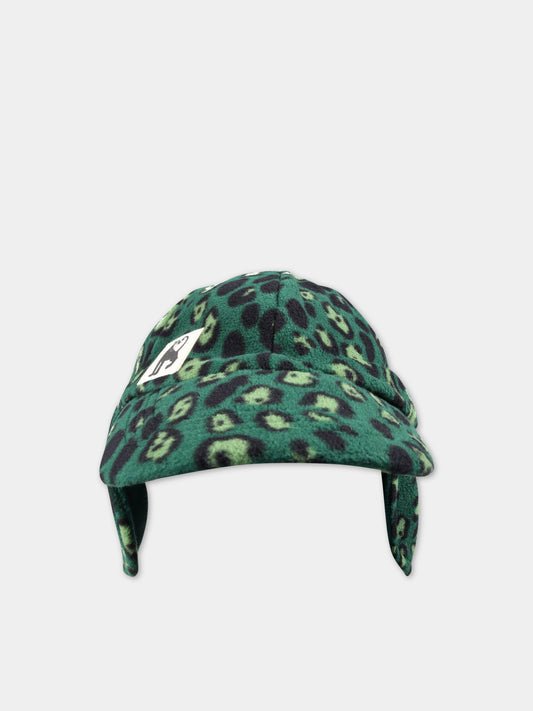 Cappello verde per bambini con stampa animalier,Mini Rodini,2276510075