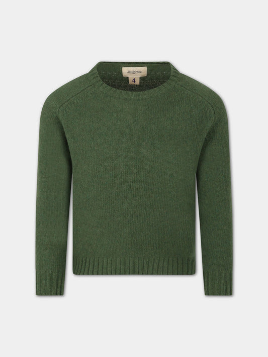 Maglione  Memling  verde per bambino con patch logato,Bellerose,GADIA22 MEMLING-K1279U