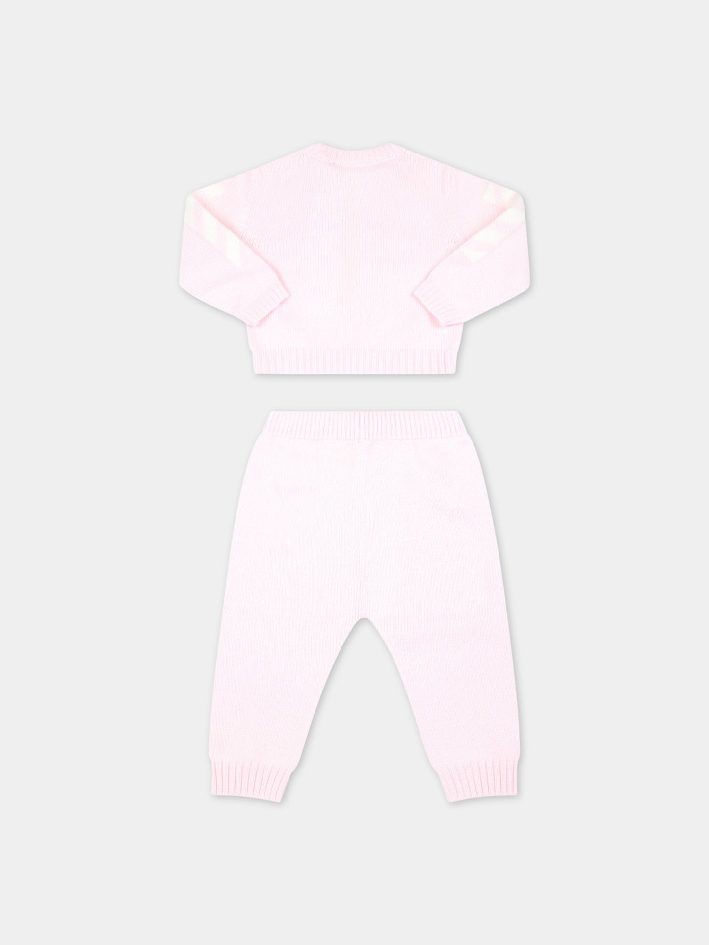 Completo rosa per neonata con logo,Off White,OG2X004F22KNI0013003