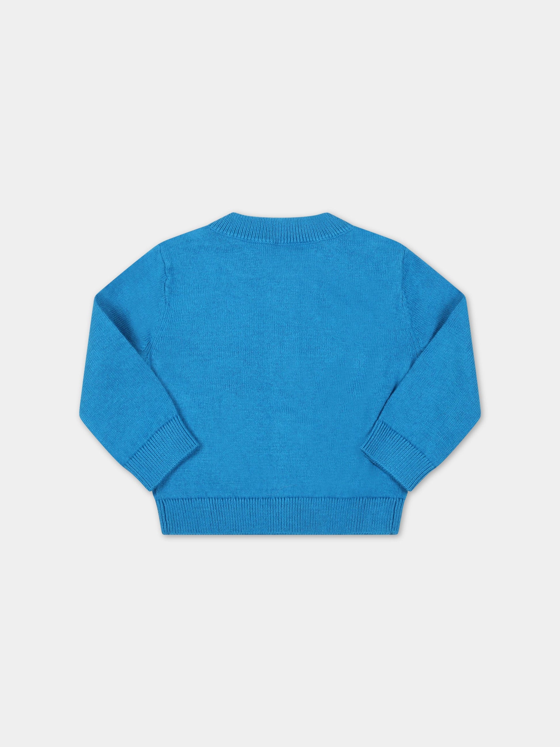 Cardigan azzurro per neonata con mele,Stella Mccartney Kids,8R9070 Z0783 618