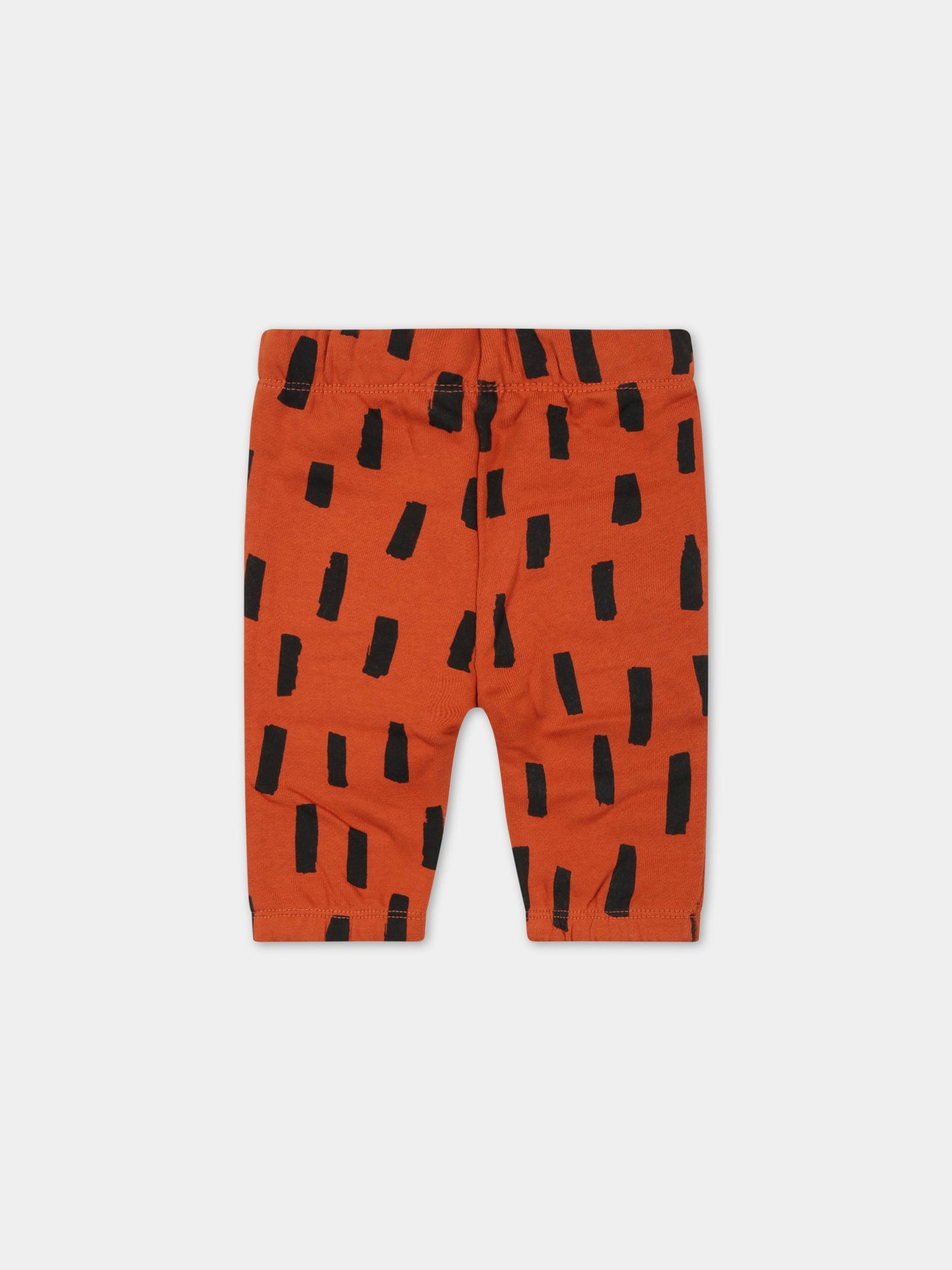 Pantaloni marroni da tuta per neonato con dettagli neri,Stella Mccartney Kids,8R6580 Z0606 308NE