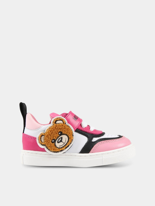 Sneakers multicolor per bambina con Teddy Bear,Moschino Kids,71693 1