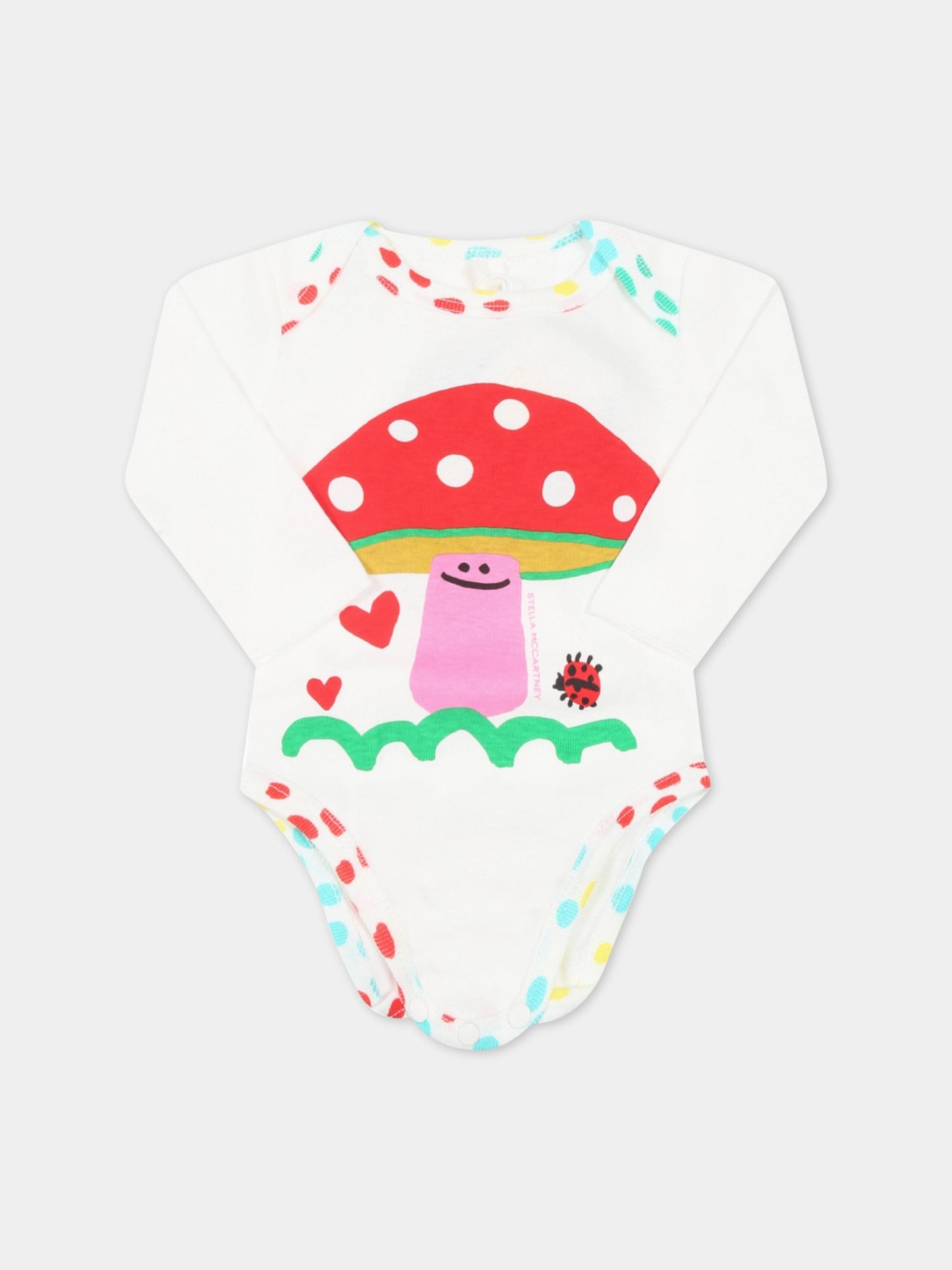 Set bianco per neonata con funghi,Stella Mccartney Kids,8RB020 Z0679 101MC