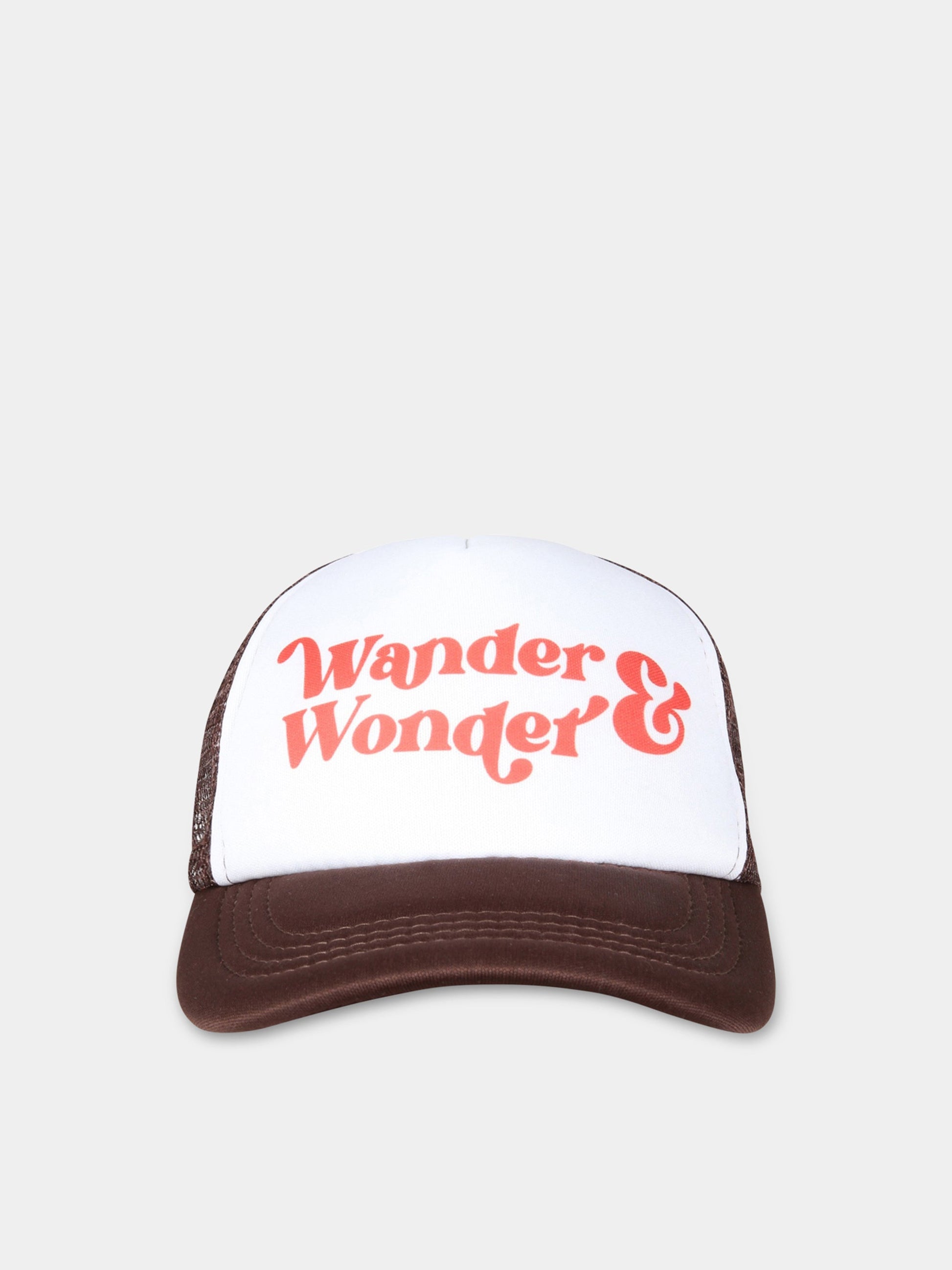 Cappello marrone per bambino con logo rosso,Wander & Wonder,KN12231 SABLE